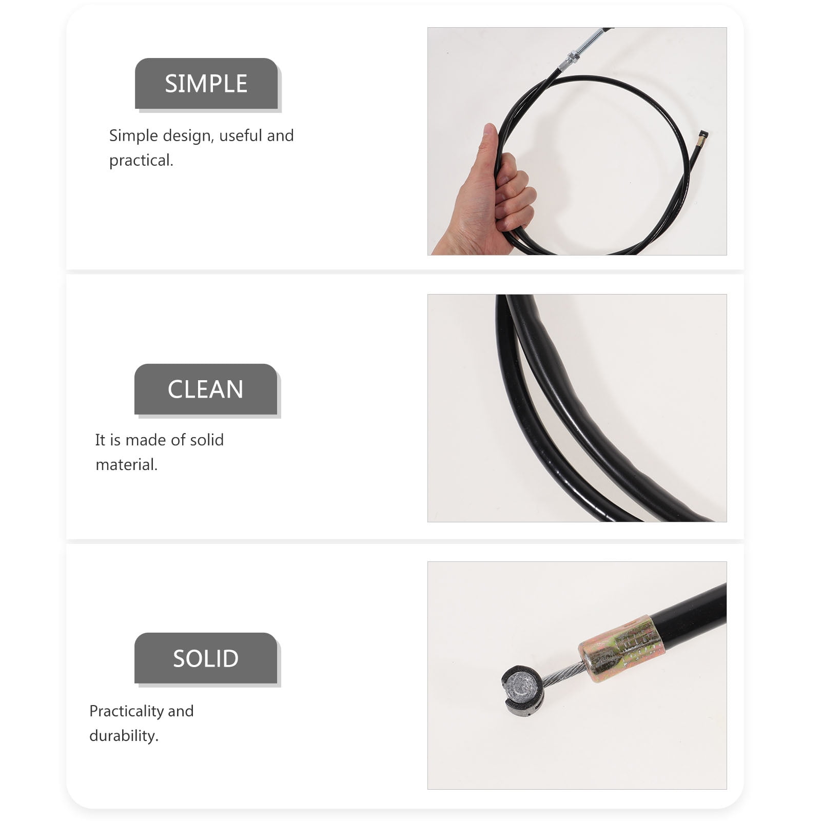 SWETRACE 1Pack Motorcycle Clutch Cable Extension Part Black PVC for ATV Scooter - Image 3