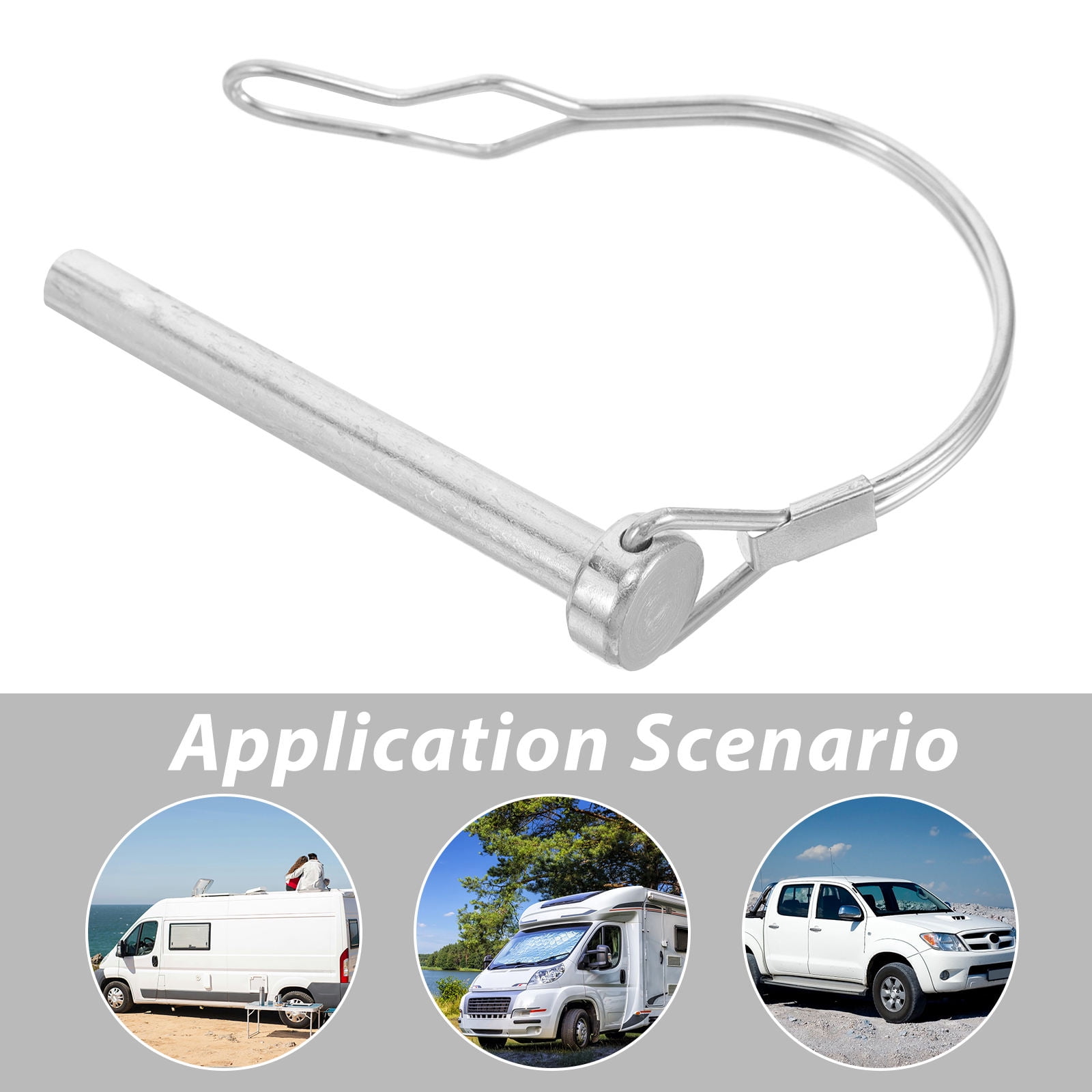 SWETRACE Hitch Lock Pin Travel Trailer Hitch Cotter Pin Stainless Steel Silver 1Set - Image 3