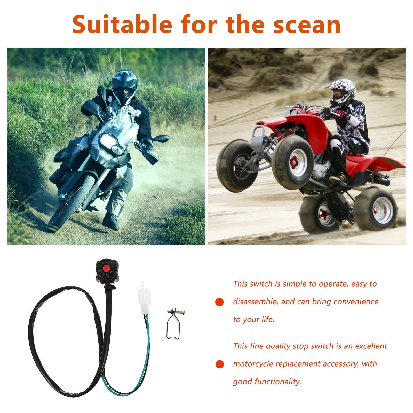 SWETRACE 1Pcs Motorcycle Kill Switch Ignition Start Function Handlebar Joint Button for ATV Use - Image 6
