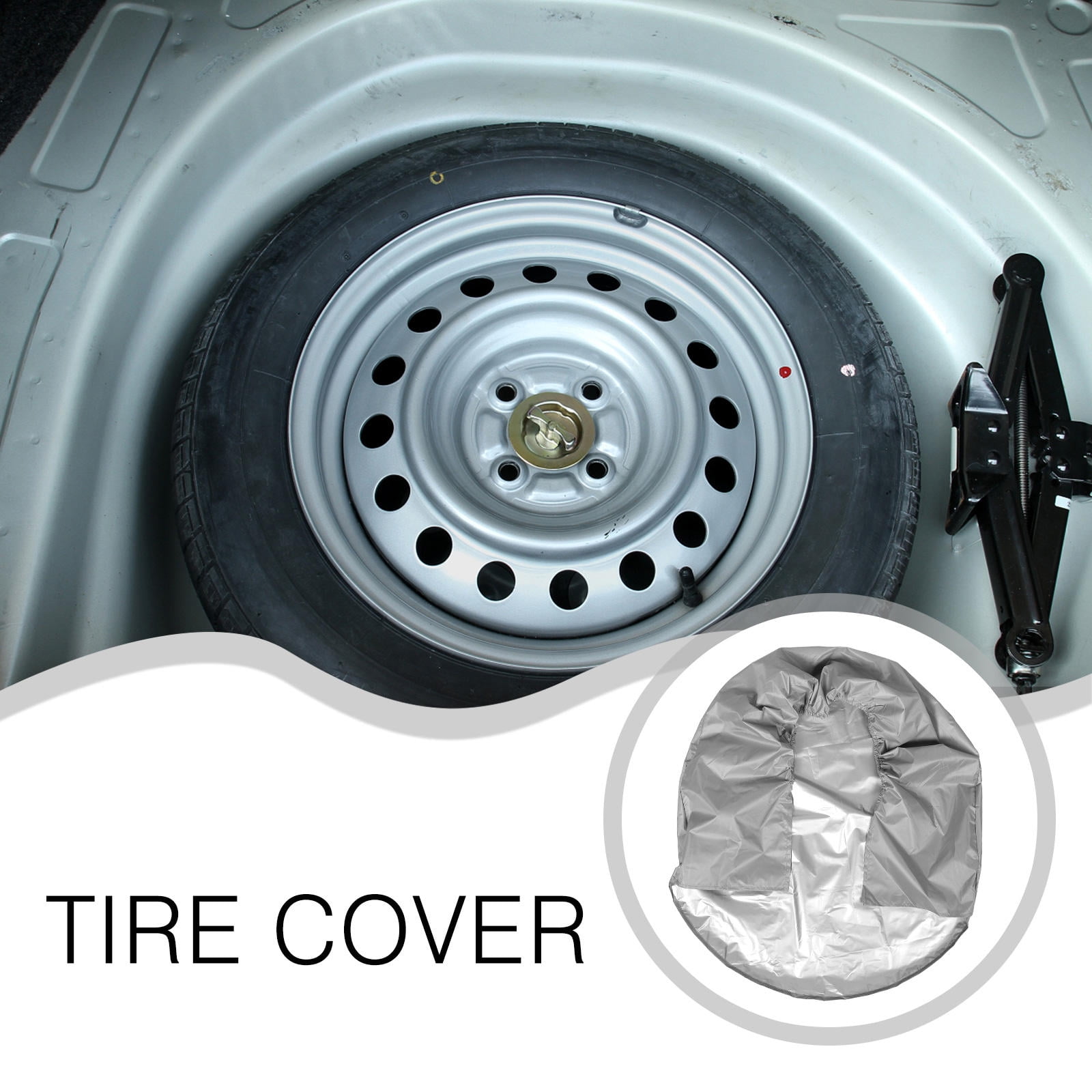 SWETRACE 1Pcs RV Spare Tire Cover in Grey Coated Polyester Prevents Cracking and Extends Lifespan - Image 3