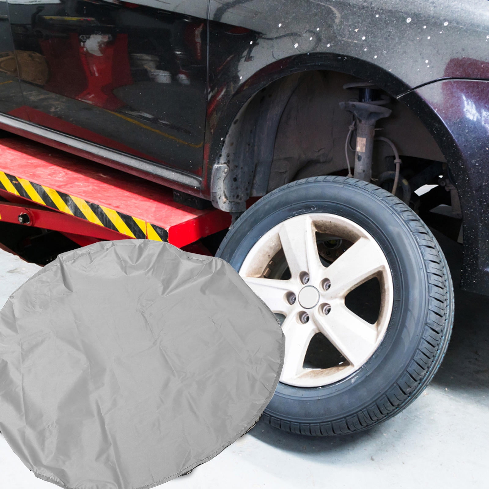 SWETRACE 1Pcs RV Spare Tire Cover in Grey Coated Polyester Prevents Cracking and Extends Lifespan - Image 4