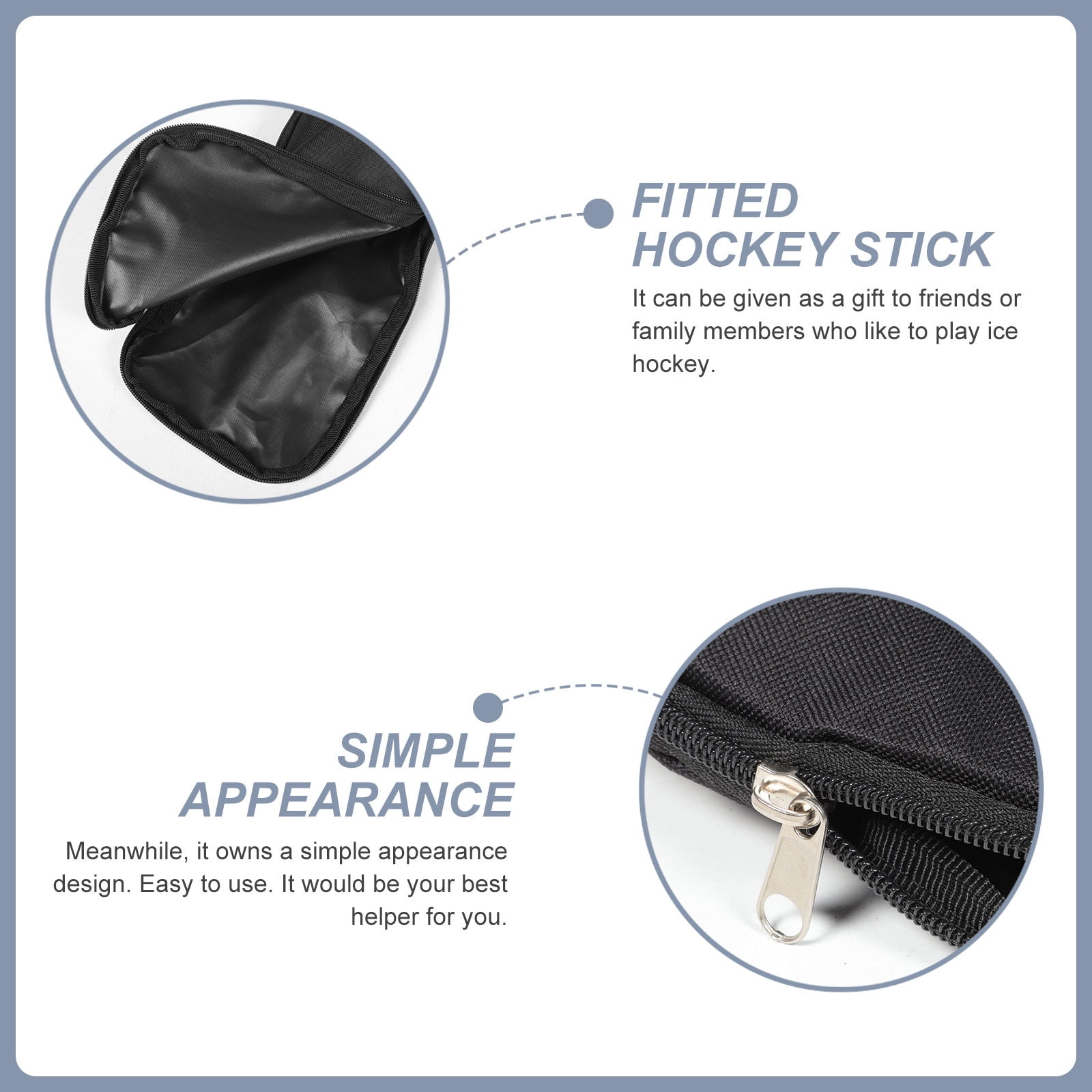SWETRACE 1Set Black Oxford Cloth Hockey Stick Bag for Ice Hockey Equipment Storage 69.95x5.50x0.39in - Image 7
