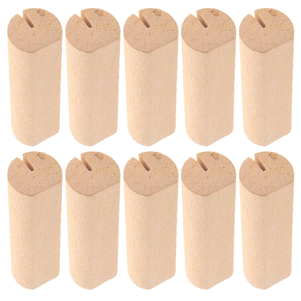 SWETRACE 10Pcs Wood Small Cards Holders Khaki Rectangular Slit for Home Decor Party Supplies - Image 1