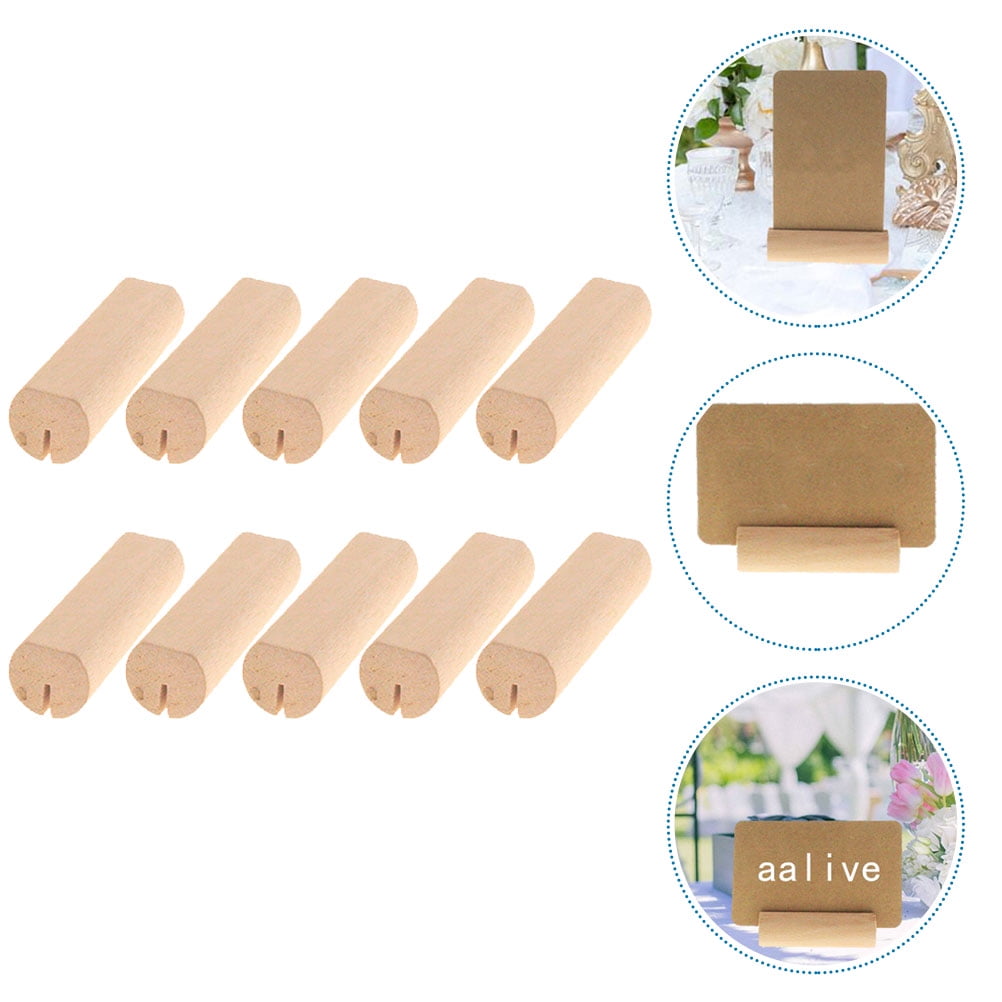 SWETRACE 10Pcs Wood Small Cards Holders Khaki Rectangular Slit for Home Decor Party Supplies - Image 7