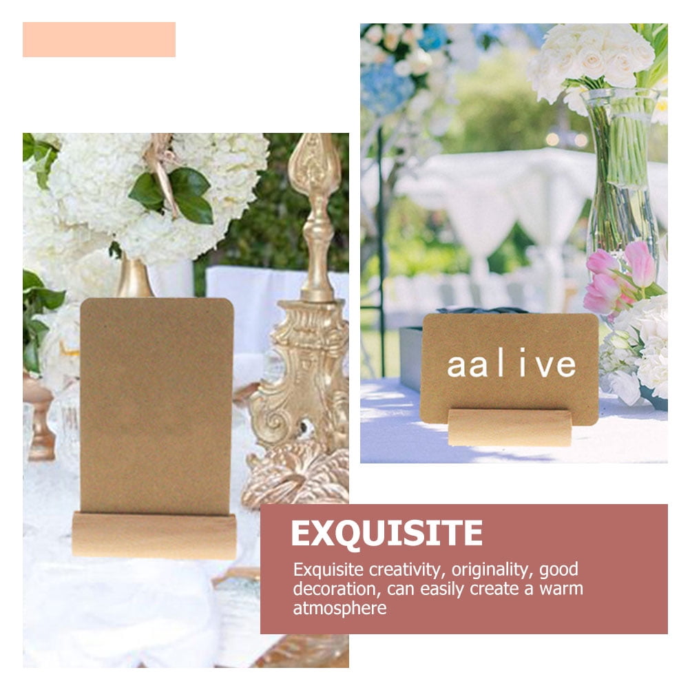 SWETRACE 10Pcs Wood Small Cards Holders Khaki Rectangular Slit for Home Decor Party Supplies - Image 8