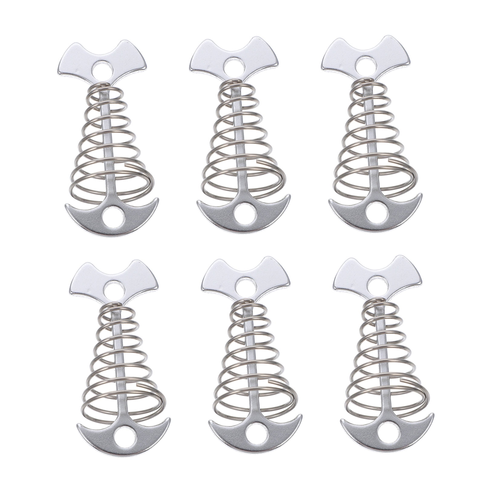 SWETRACE 6Pcs Stainless Steel Fishbone Tent Pegs for Outdoor Camping with Tent Rope Buckle 3.1x1.6x1.2in - Image 4