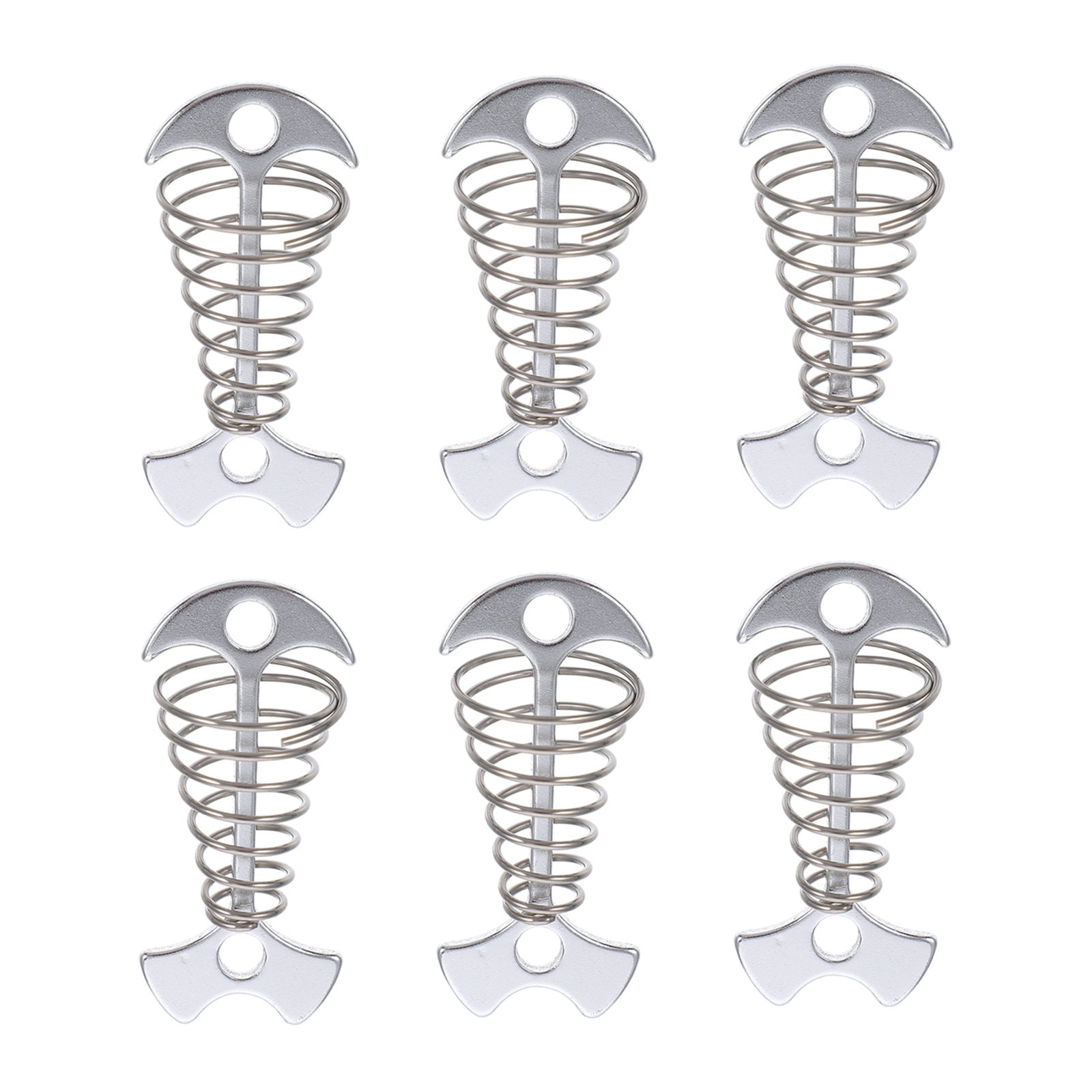 SWETRACE 6Pcs Stainless Steel Fishbone Tent Pegs for Outdoor Camping with Tent Rope Buckle 3.1x1.6x1.2in - Image 6