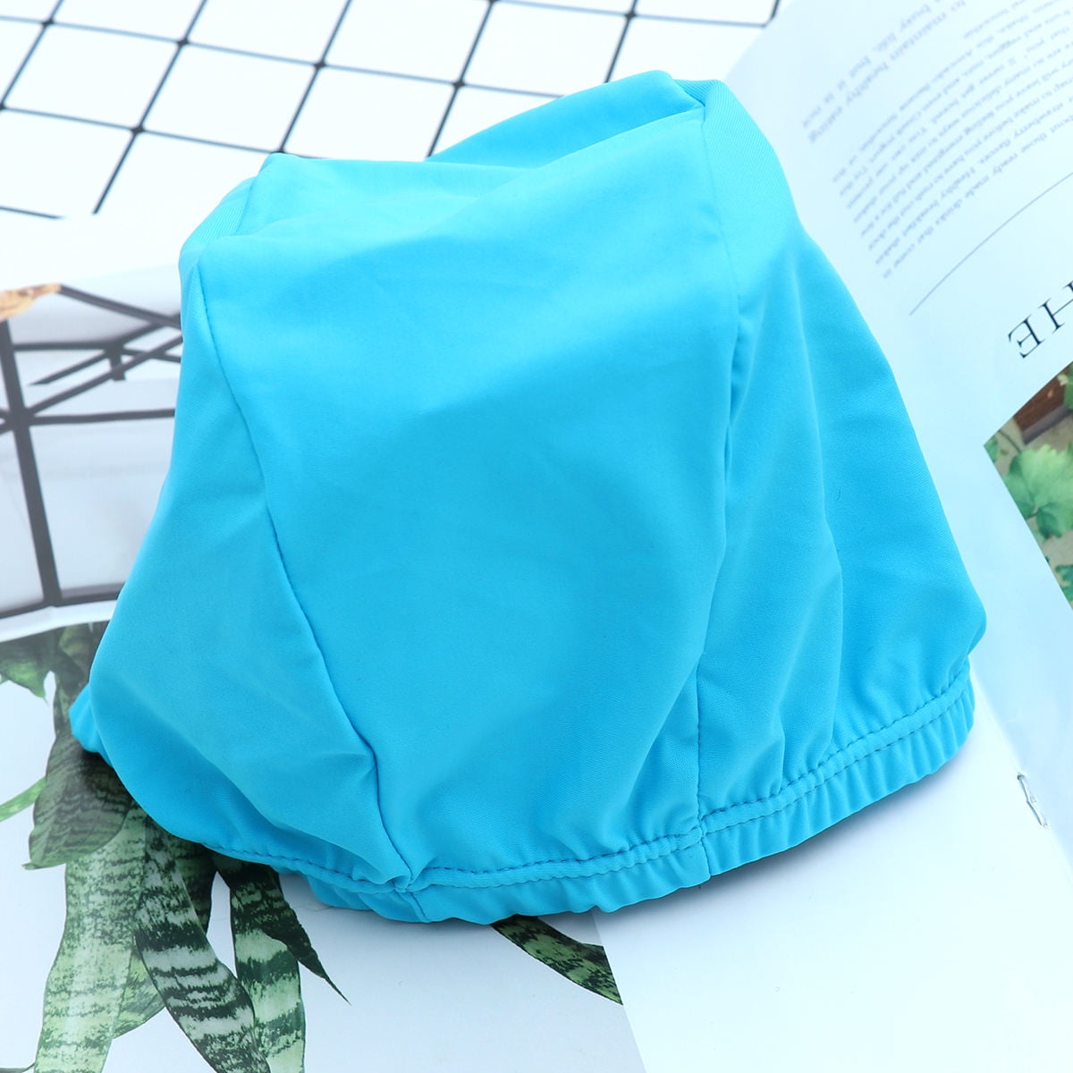 SWETRACE 2Pcs Swim Cap for Long Hair Polyester Round Waterproof UV Protection for Adults 11.8x4.7x0.2in - Image 1