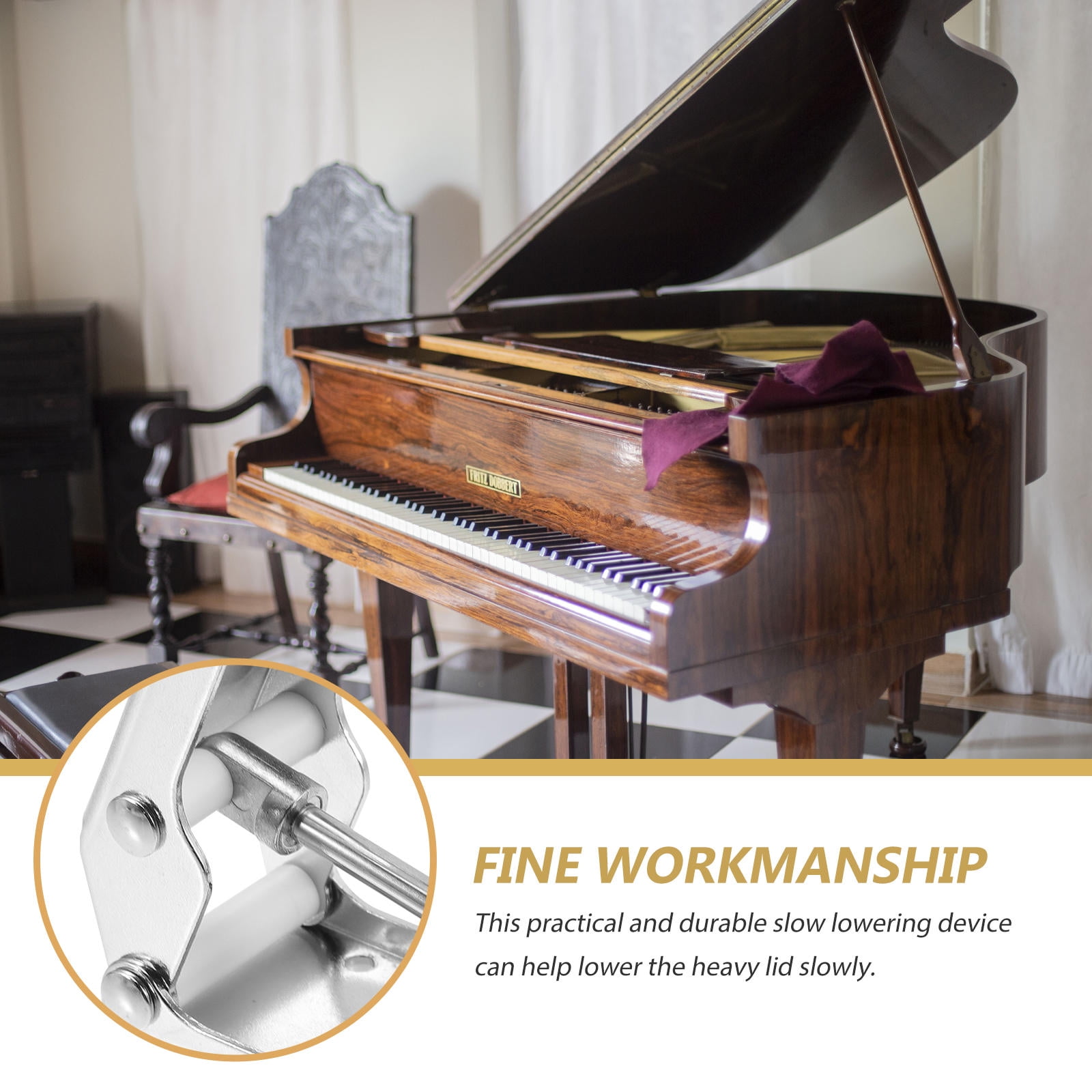 SWETRACE Pianists Must Have 1Pack Piano Tool Slow Fall Device Metal Buffer for Protecting Piano Structure During Use - Image 3