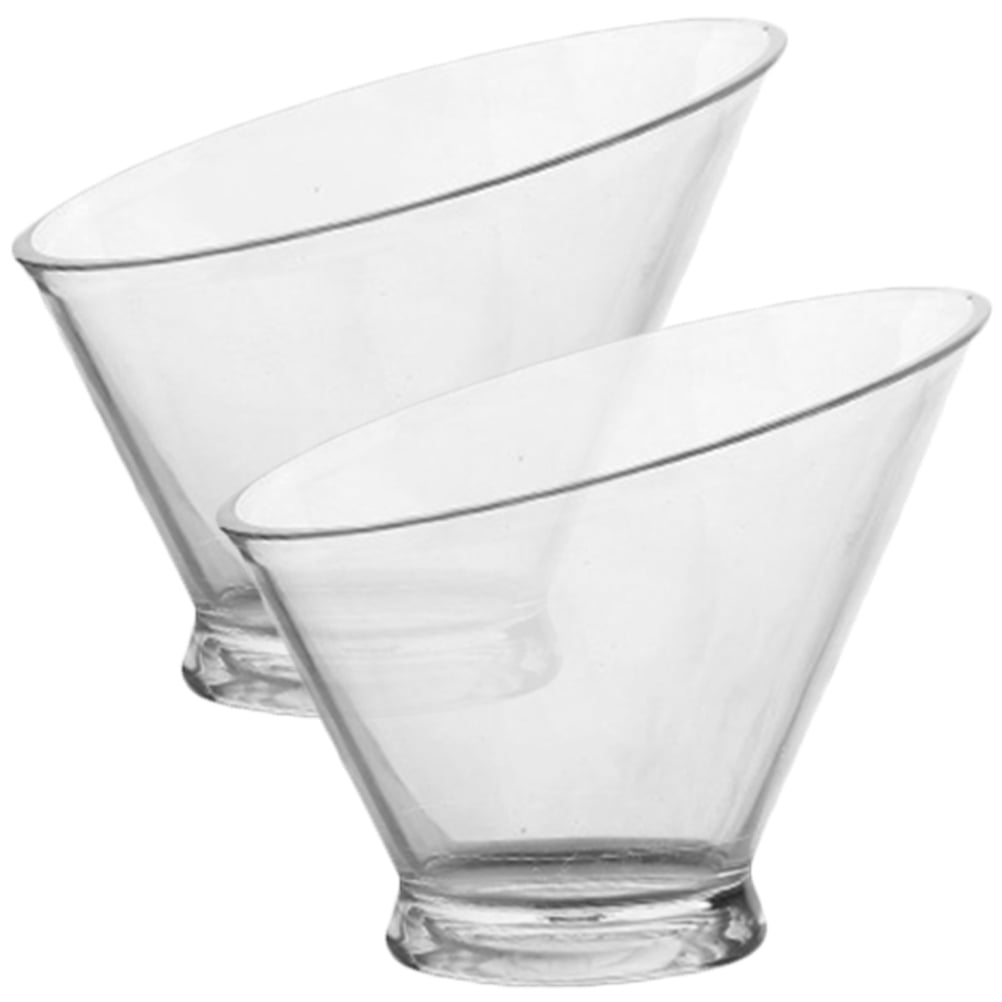 SWETRACE 2Pcs Plastic Dessert Bowls for Food Serving Clear and Portable - Image 1