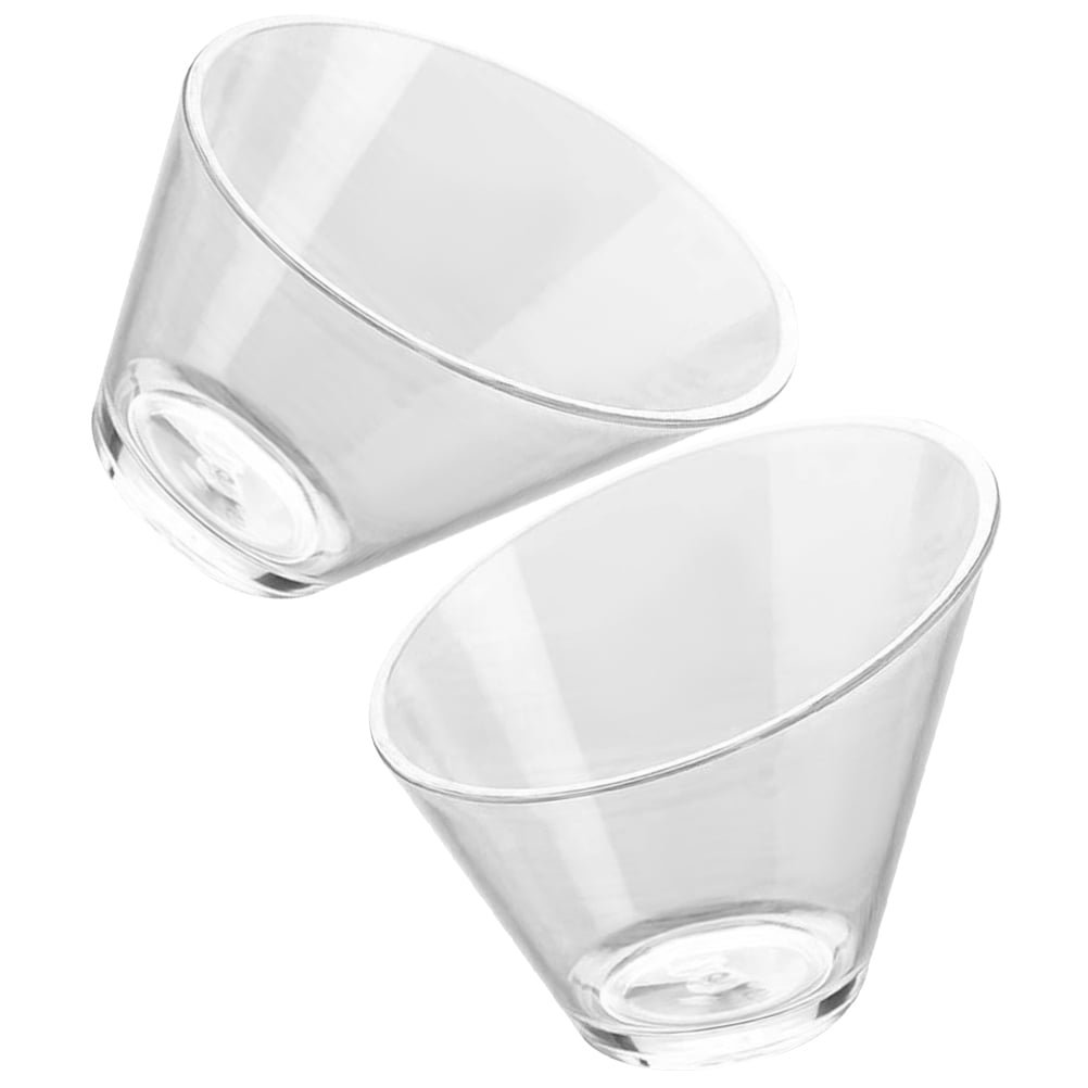 SWETRACE 2Pcs Plastic Dessert Bowls for Food Serving Clear and Portable - Image 3