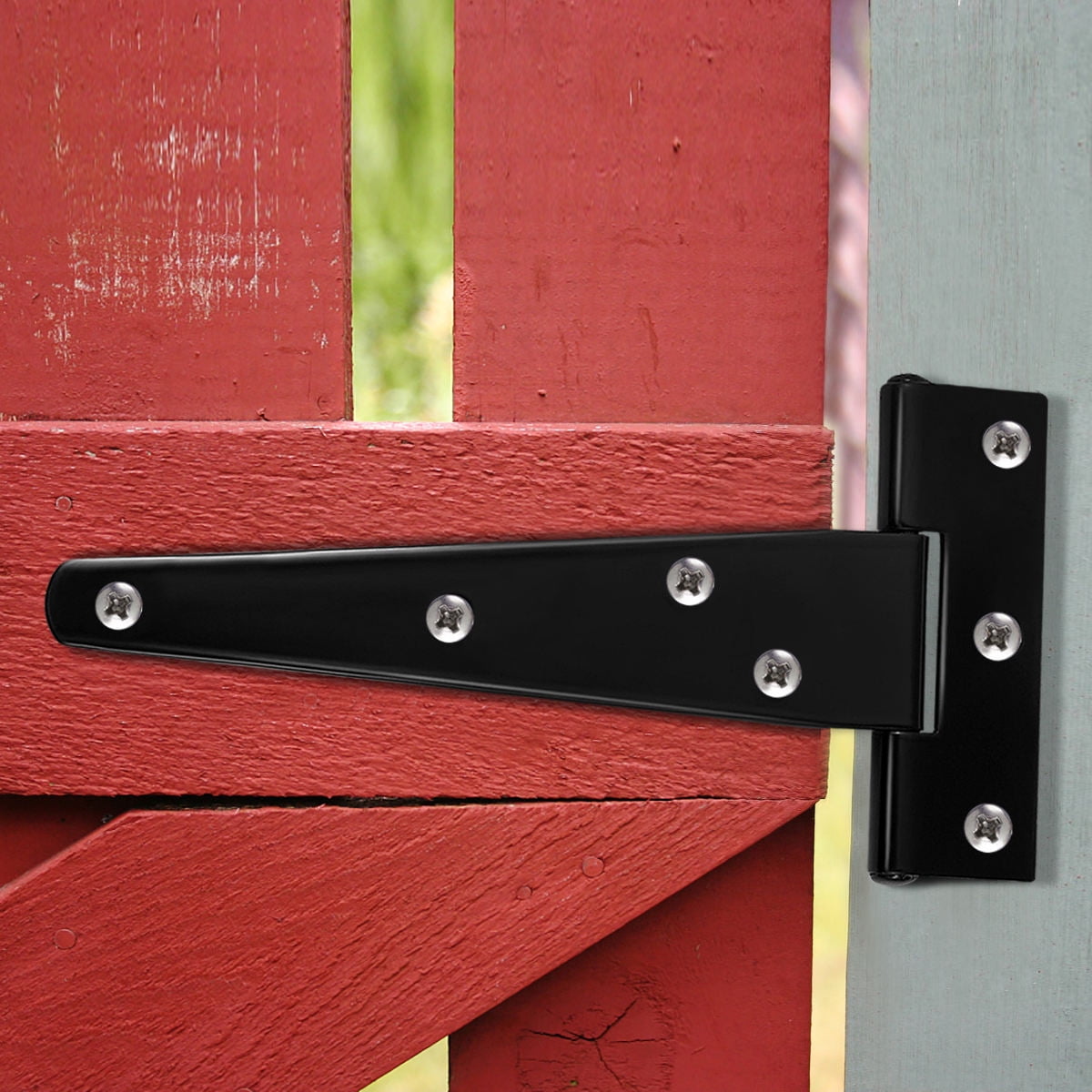 SWETRACE 6Pcs Heavy Duty Gate Hinges in T-Shape Black for Outdoor Projects - Image 2
