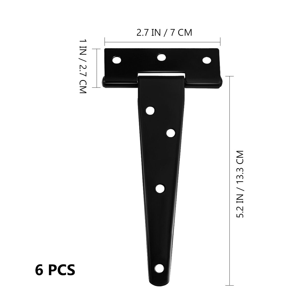 SWETRACE 6Pcs Heavy Duty Gate Hinges in T-Shape Black for Outdoor Projects - Image 6