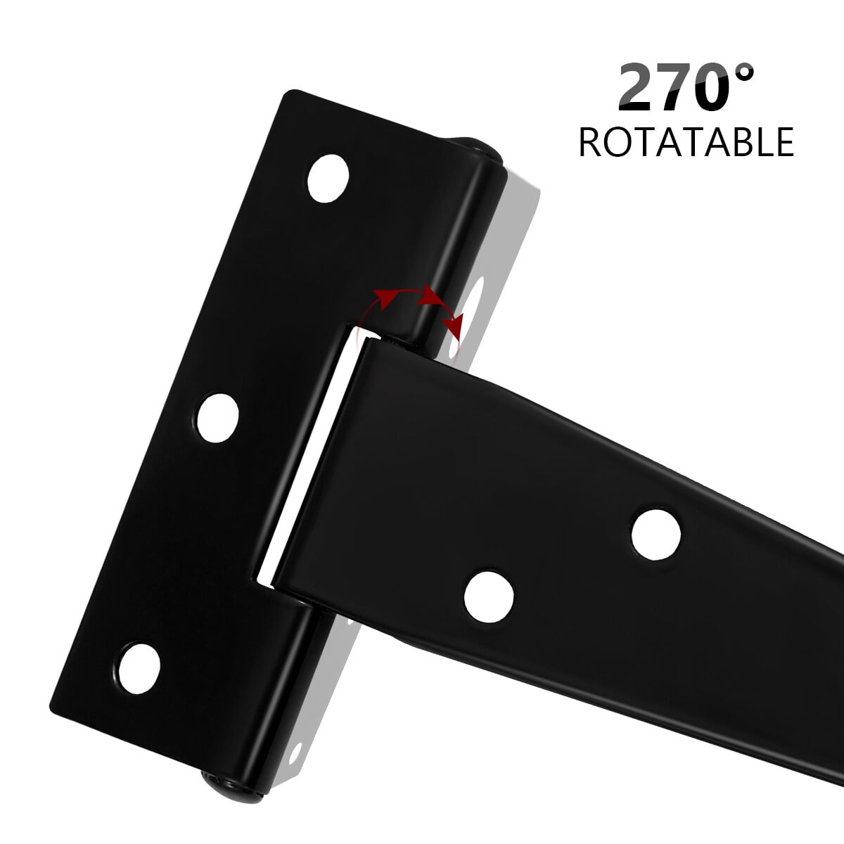 SWETRACE 6Pcs Heavy Duty Gate Hinges in T-Shape Black for Outdoor Projects - Image 7