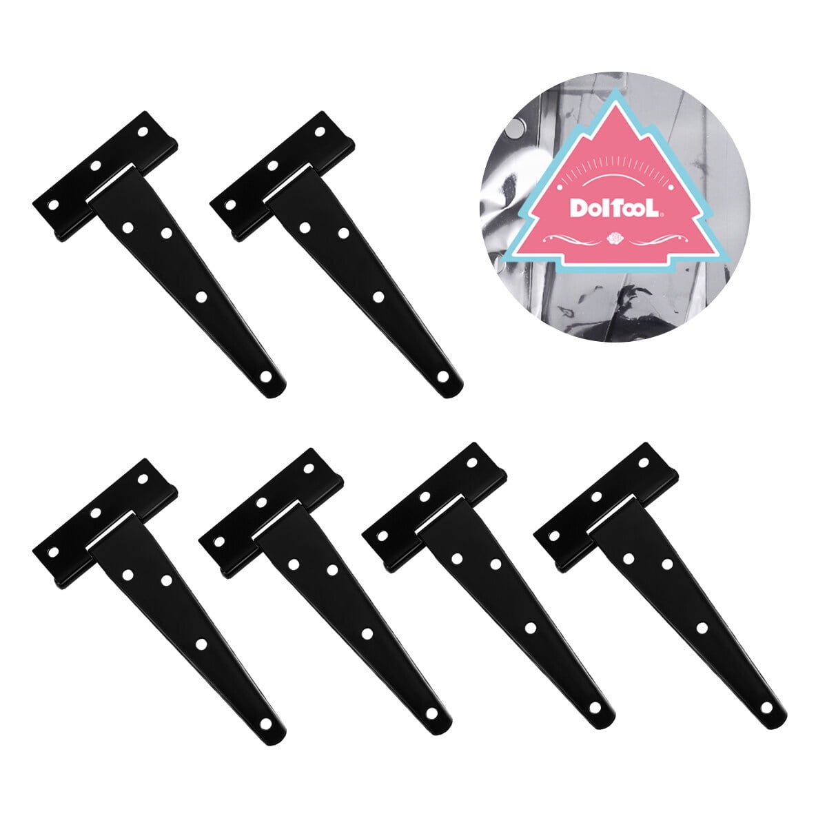 SWETRACE 6Pcs Heavy Duty Gate Hinges in T-Shape Black for Outdoor Projects - Image 8