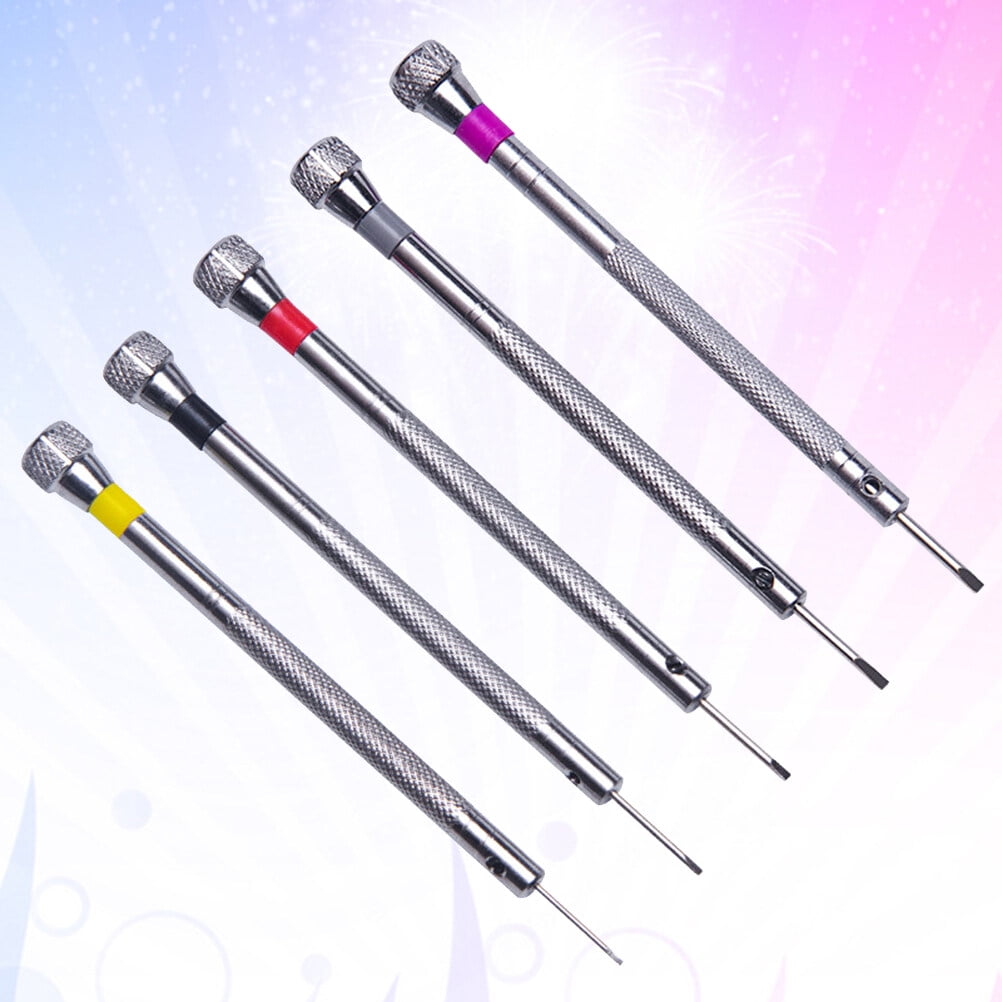 SWETRACE 5Pcs Steel Screwdriver for Watch Repair Eyeglasses Repair Compact Size 9x0.8cm - Image 1