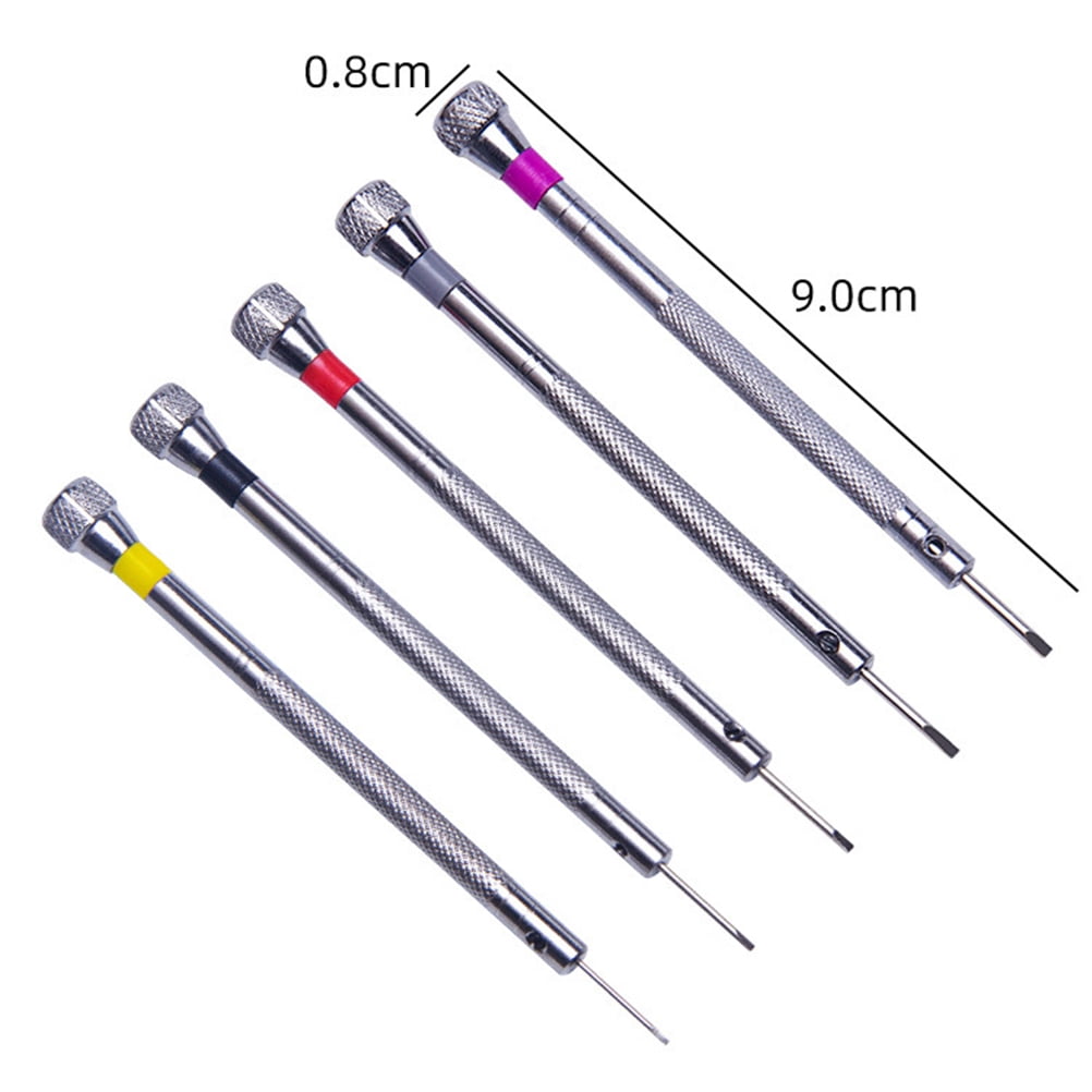 SWETRACE 5Pcs Steel Screwdriver for Watch Repair Eyeglasses Repair Compact Size 9x0.8cm - Image 2