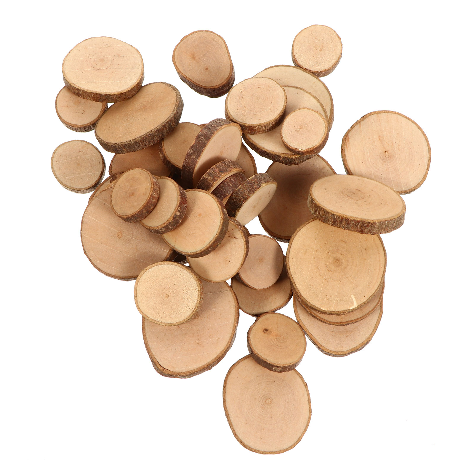 SWETRACE 1 Set Diy Wood Slices for Wedding Decorations Light Brown Round Bark Shapes Smooth Surface - Image 3