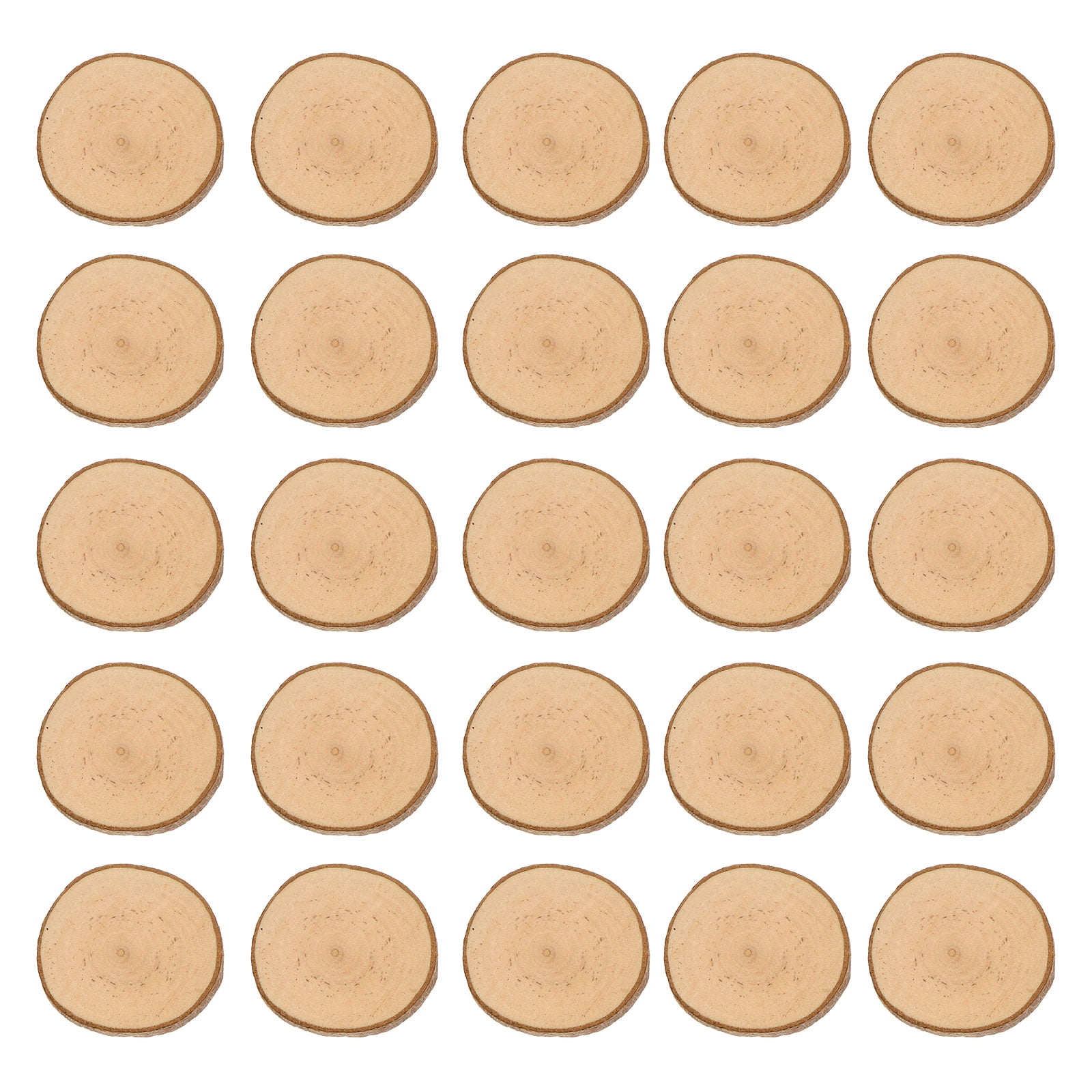 SWETRACE 1 Set Diy Wood Slices for Wedding Decorations Light Brown Round Bark Shapes Smooth Surface - Image 6