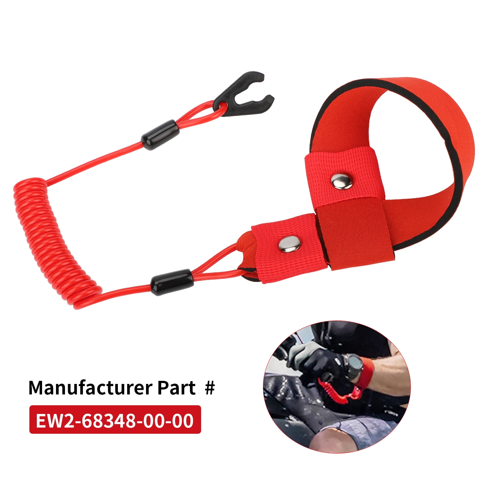 M MATI Stop Kill Safety Lanyard for Yamaha Jet Ski WaveRunner FX140 WaveVenture WaveRaider WaveJammer WaveBlaster - Image 2