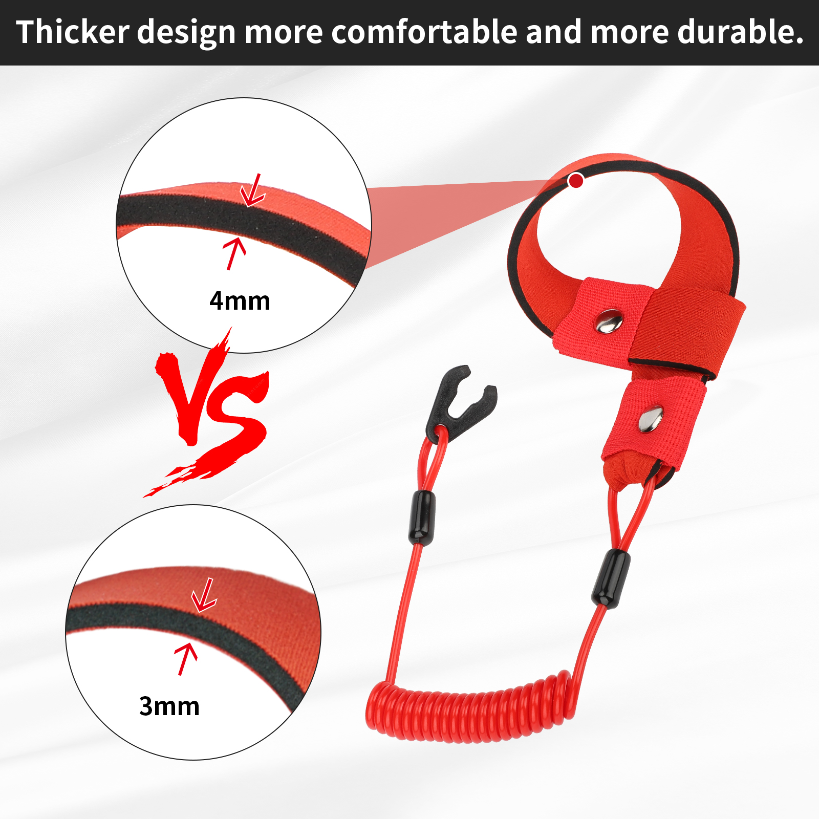 M MATI Stop Kill Safety Lanyard for Yamaha Jet Ski WaveRunner FX140 WaveVenture WaveRaider WaveJammer WaveBlaster - Image 3