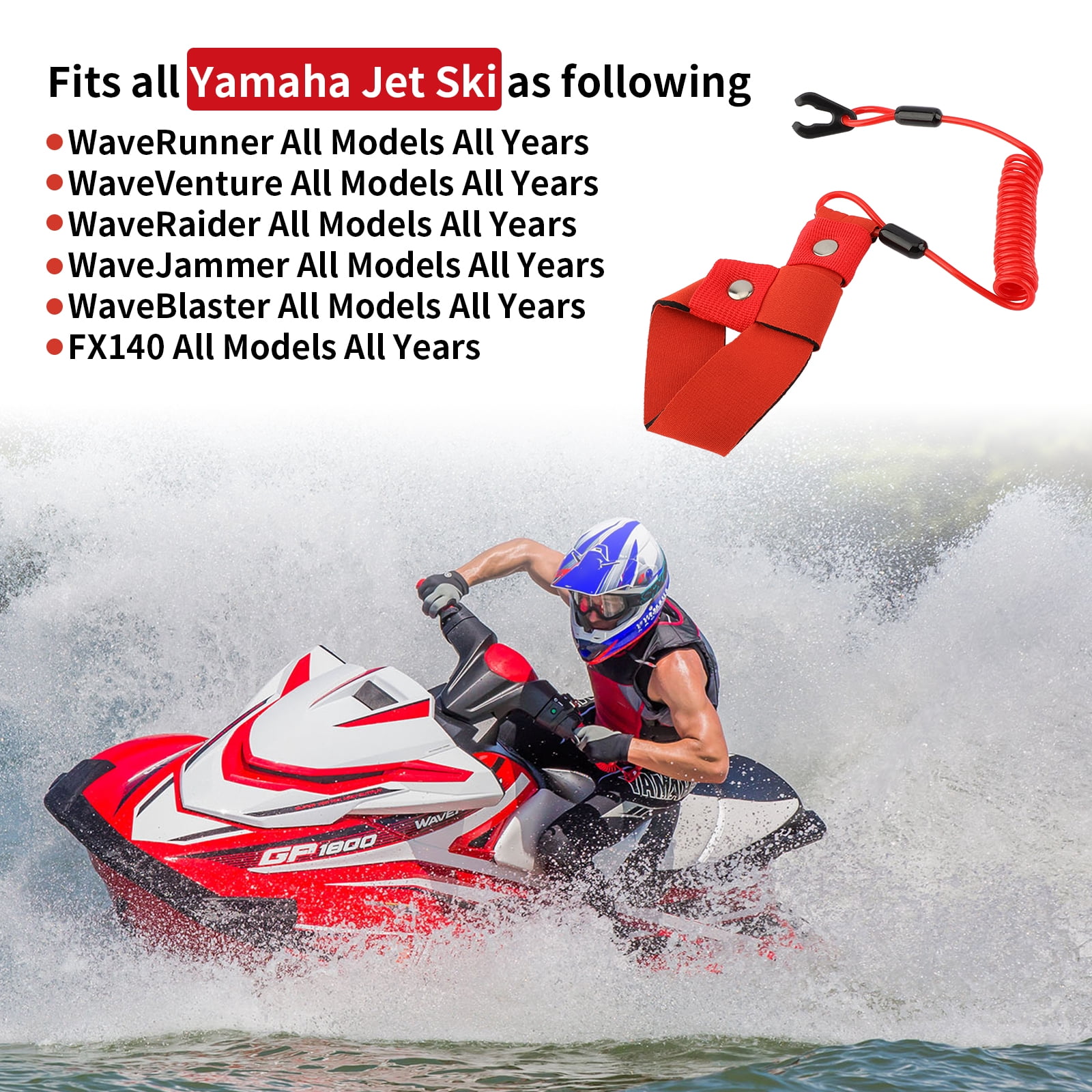 M MATI Stop Kill Safety Lanyard for Yamaha Jet Ski WaveRunner FX140 WaveVenture WaveRaider WaveJammer WaveBlaster - Image 5