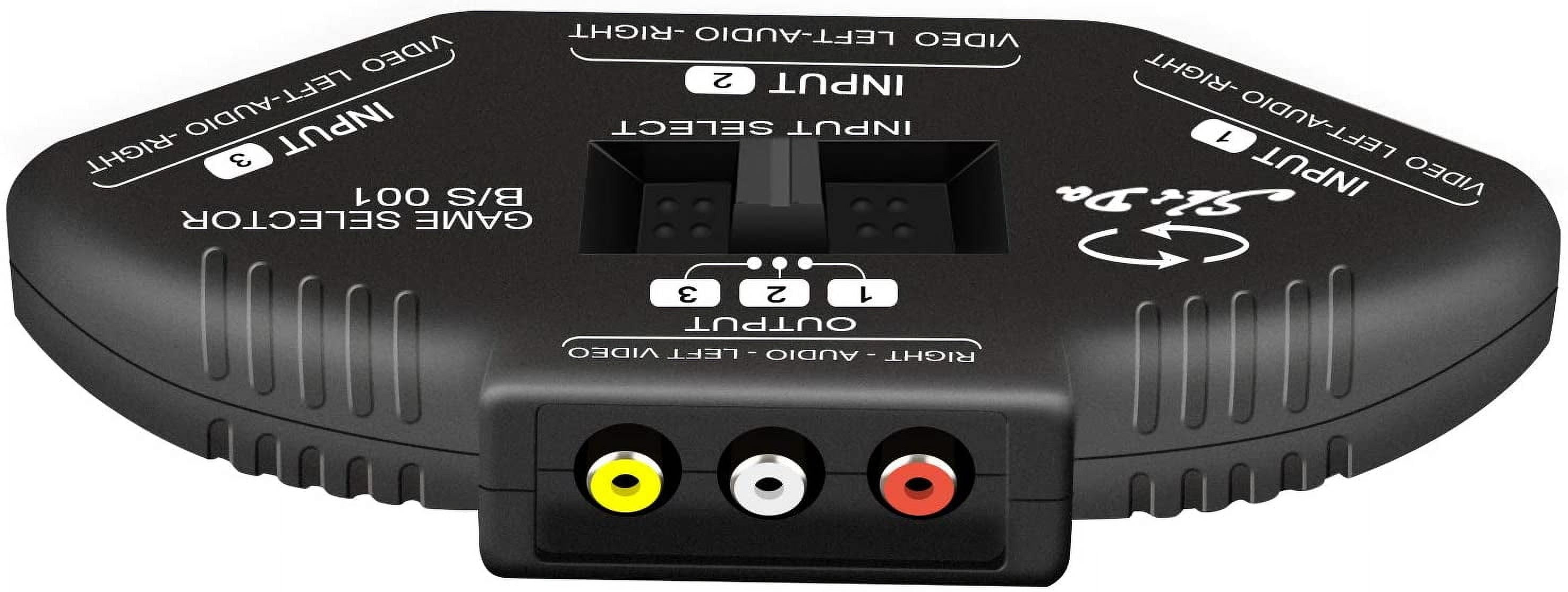 3 Way Port RCA Audio and Video Composite AV Switcher Selector Distribution Switch Box (3 Input 1 Output) for Wii, Xbox, DVD, PS2, Cable Box - Image 3