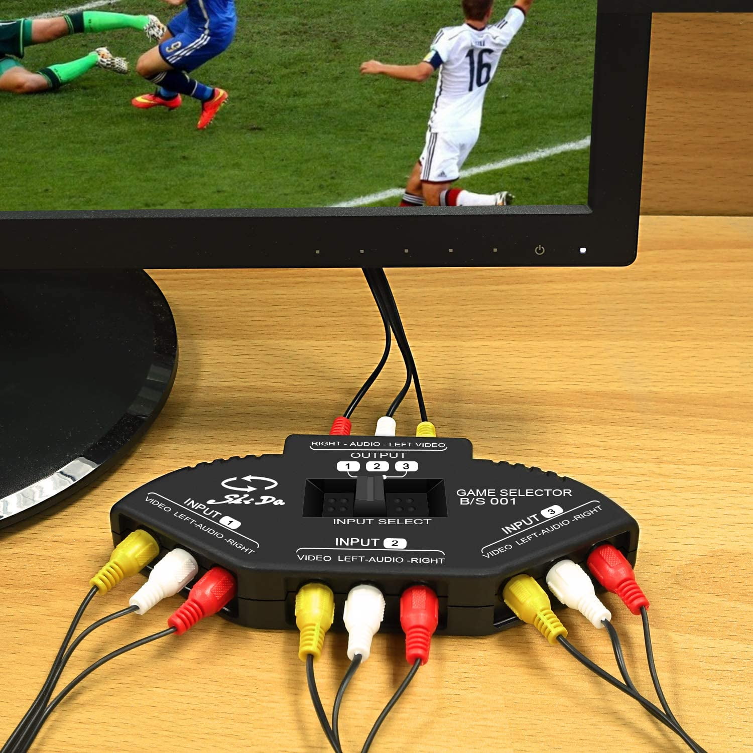 3 Way Port RCA Audio and Video Composite AV Switcher Selector Distribution Switch Box (3 Input 1 Output) for Wii, Xbox, DVD, PS2, Cable Box - Image 7