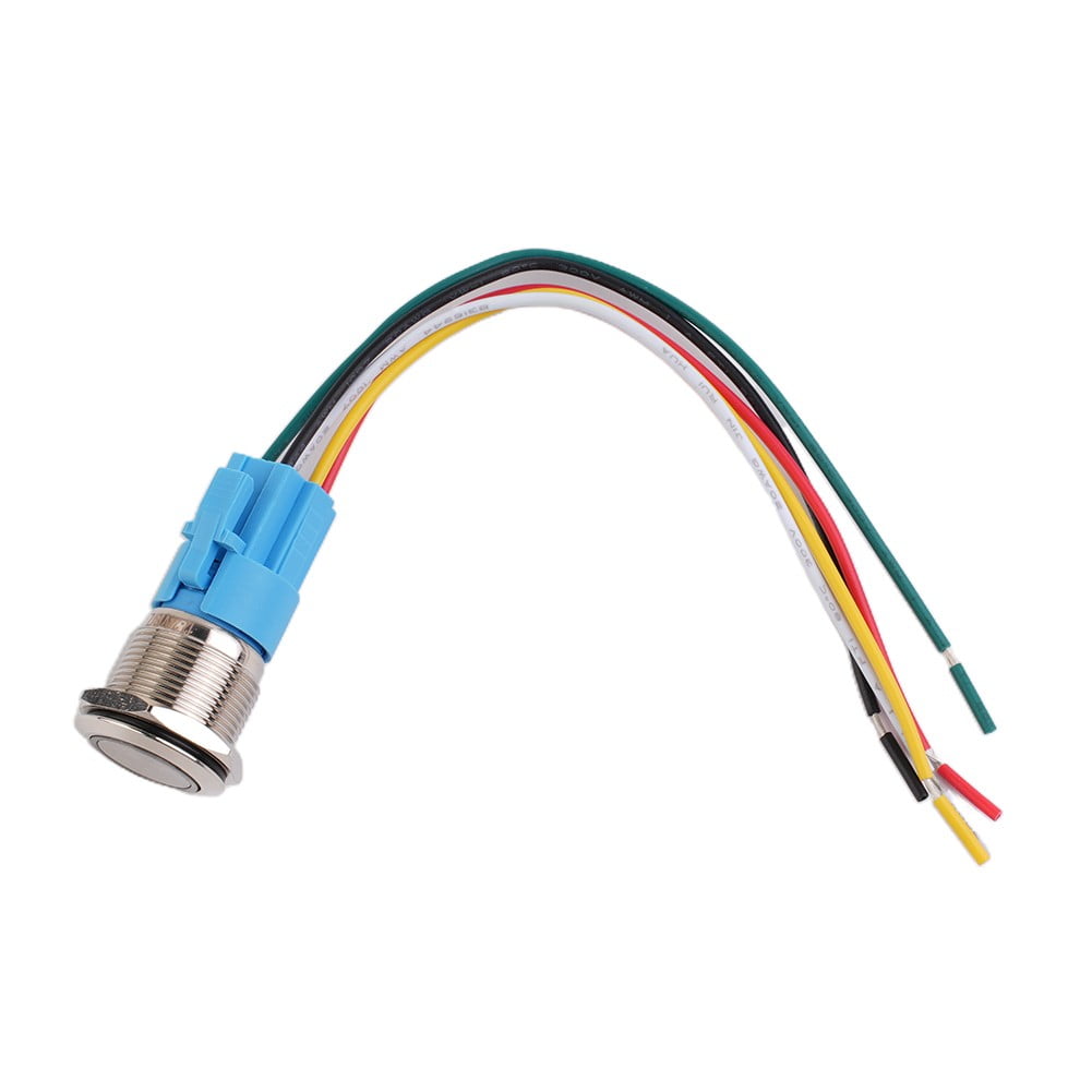 19Mm Latching Push Button Switch 12V Dc On Off Stainless Steel Led Self-Locking Green Blue - Image 7