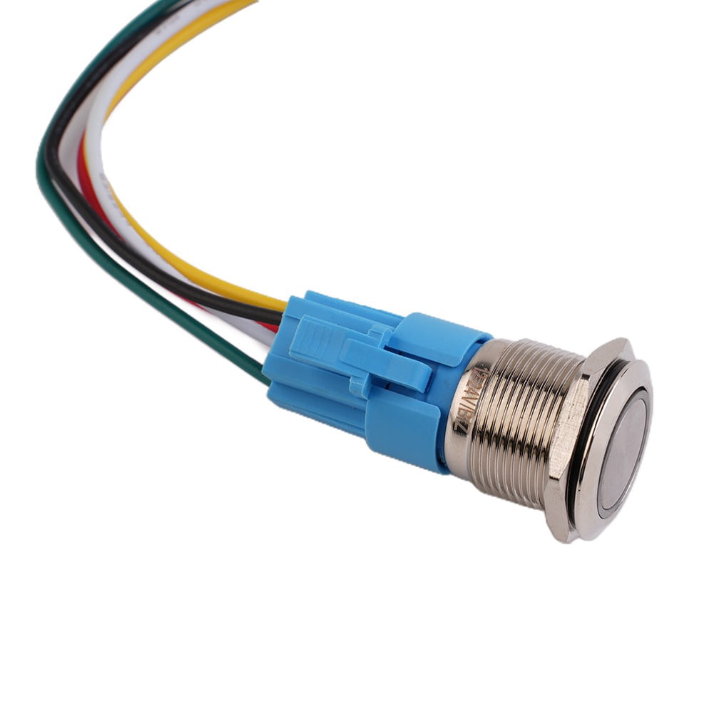 19Mm Latching Push Button Switch 12V Dc On Off Stainless Steel Led Self-Locking Green Blue - Image 8