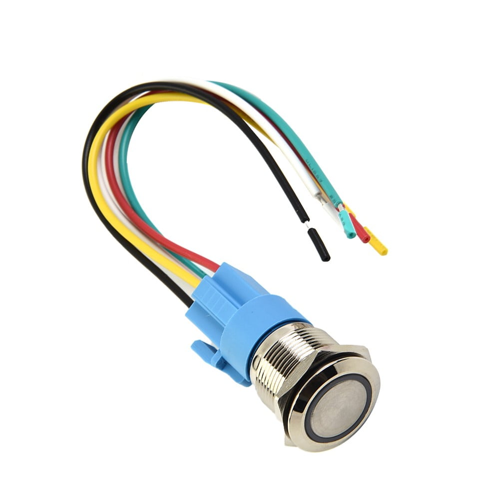 19Mm Latching Push Button Switch 12V Dc On Off Stainless Steel Led Self-Locking Green White - Image 5