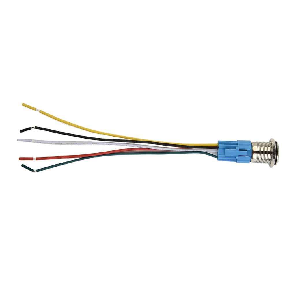 19Mm Latching Push Button Switch 12V Dc On Off Stainless Steel Led Self-Locking Green Yellow - Image 3