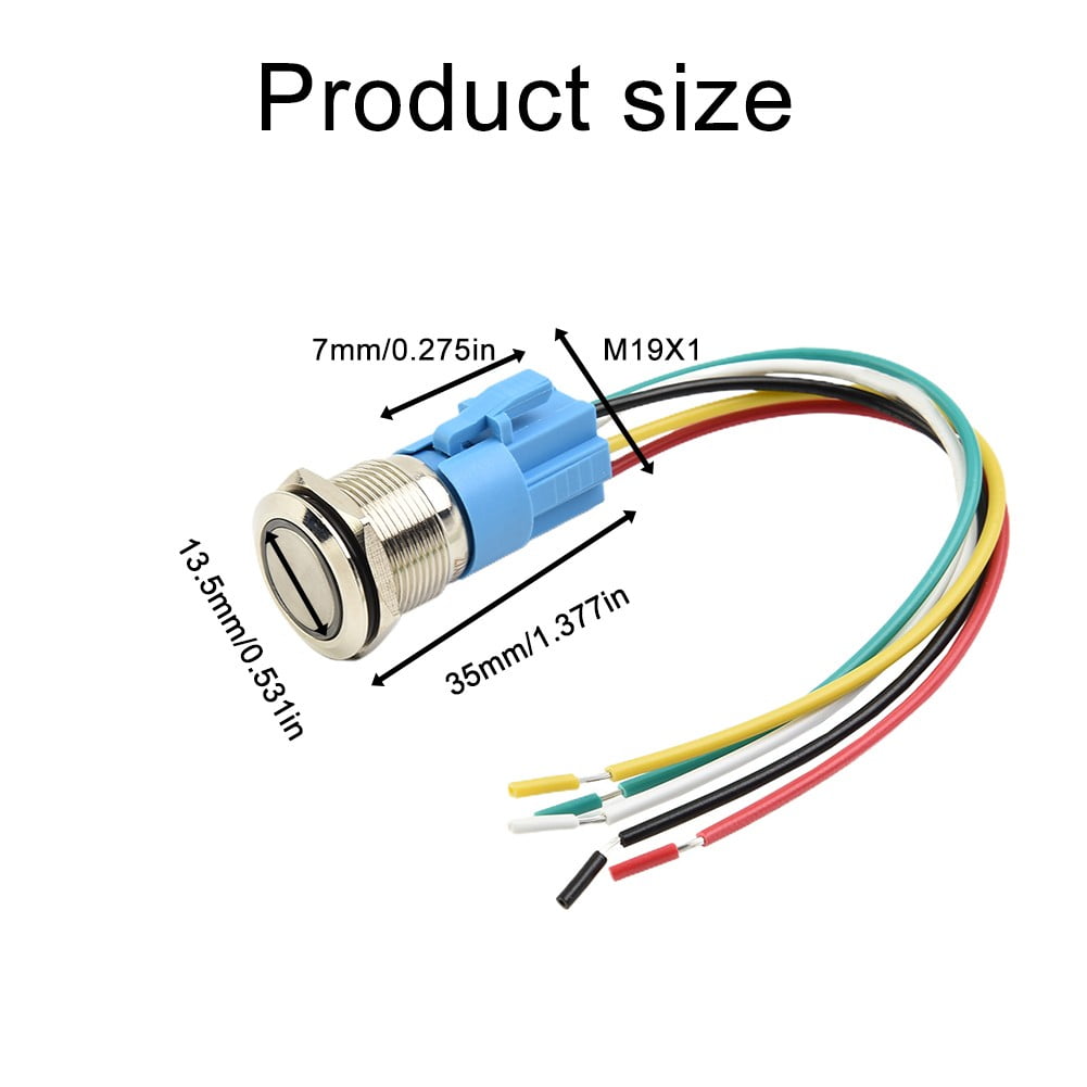 19Mm Latching Push Button Switch 12V Dc On Off Stainless Steel Led Self-Locking Green Yellow - Image 7
