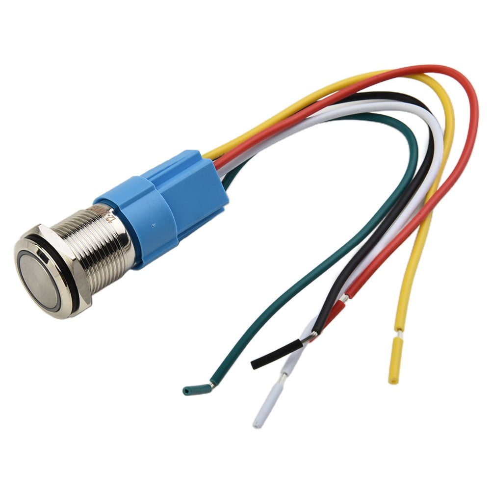 19Mm Latching Push Button Switch 12V Dc On Off Stainless Steel Led Self-Locking Green Yellow - Image 8
