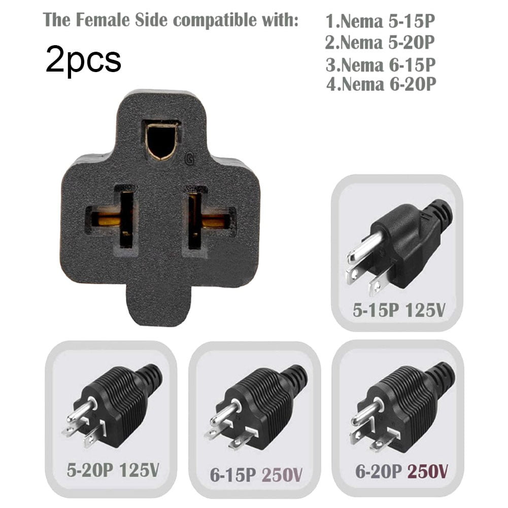Household Electrical Adapter Nema 5-20R To Nema 5-15P Conversion Plug 2Pcs - Image 5