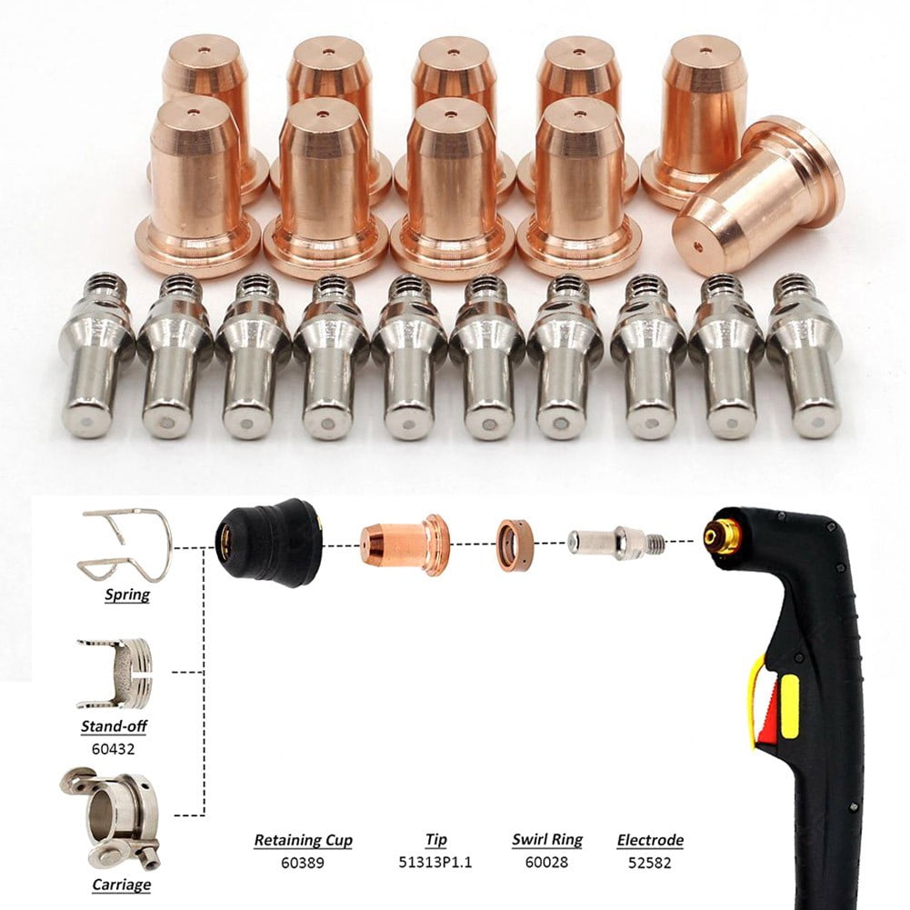 20Pcs Plasma Electrode Mt52582 Tips Nozzles Mt51313P1.1 For Pt60 Cutting Torch - Image 3