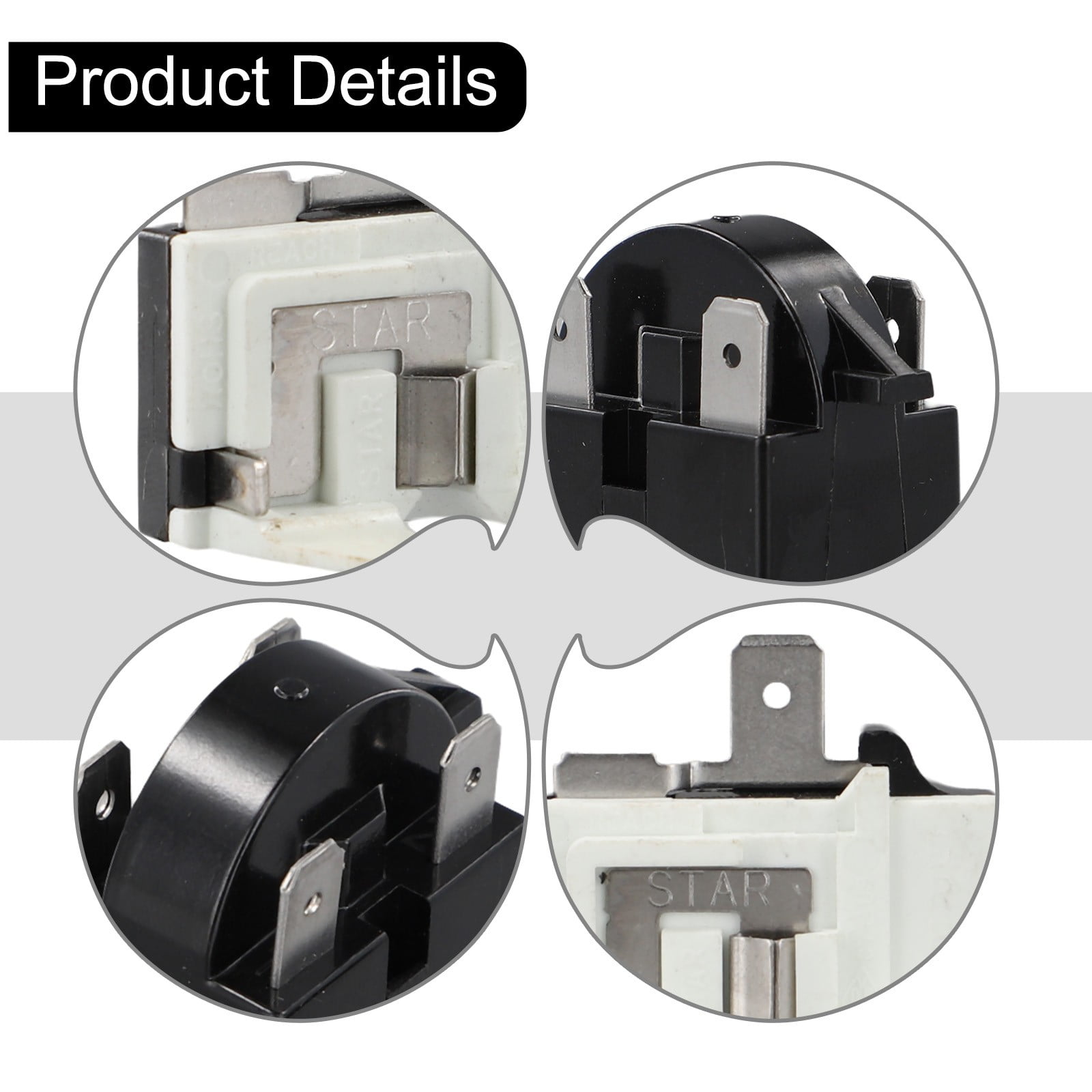 Refrigerator Ptc Starter Relay Replacement 2 Pins Compressor Overload Protector 1Pin-12Ohm+1/2Hp 4Pin-12Ohm+1/6Hp - Image 5