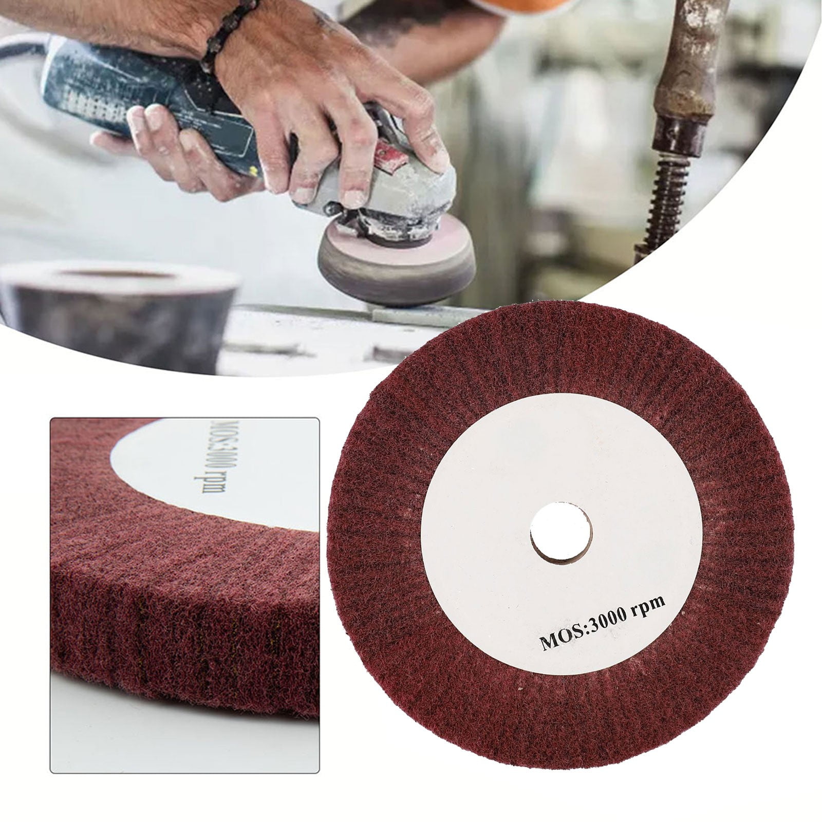 4”~12“ Nylon Fiber Flap Polishing Wheel Disc Non-Woven Abrasive Buffing 320-Grit 125Mm Smile Home 150Mm - Image 3