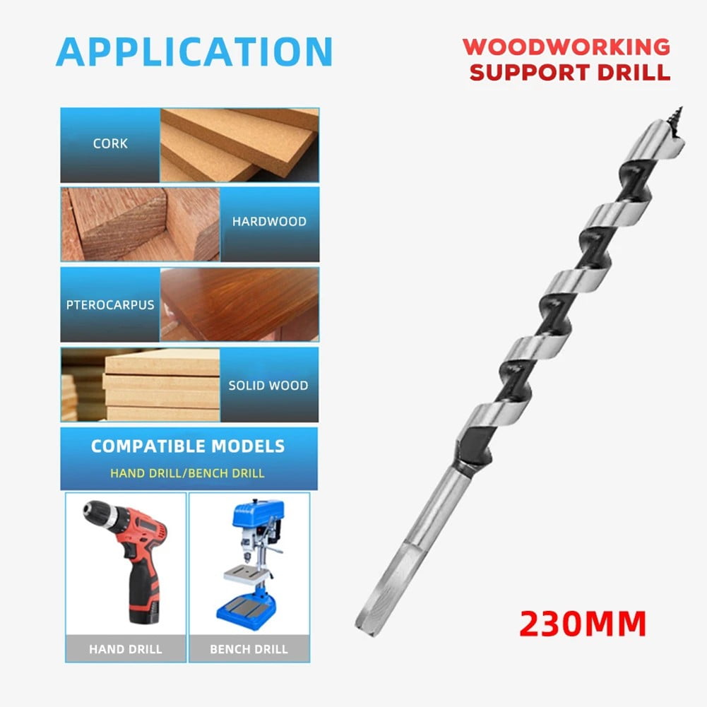 1Pc 230Mm Long Woodworking Center Auger Drill Bit for Wood Drilling Tools 6-25Mm 10Mm 16Mm - Image 1