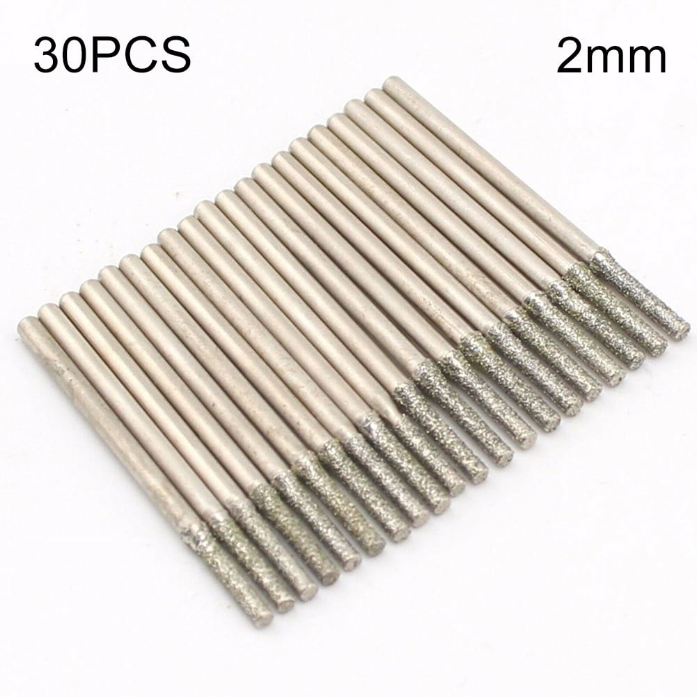 30Pcs 2.0Mm Diamond Saw Drill Hole Cutter Coated Solid Bits for Gemstone - Image 2