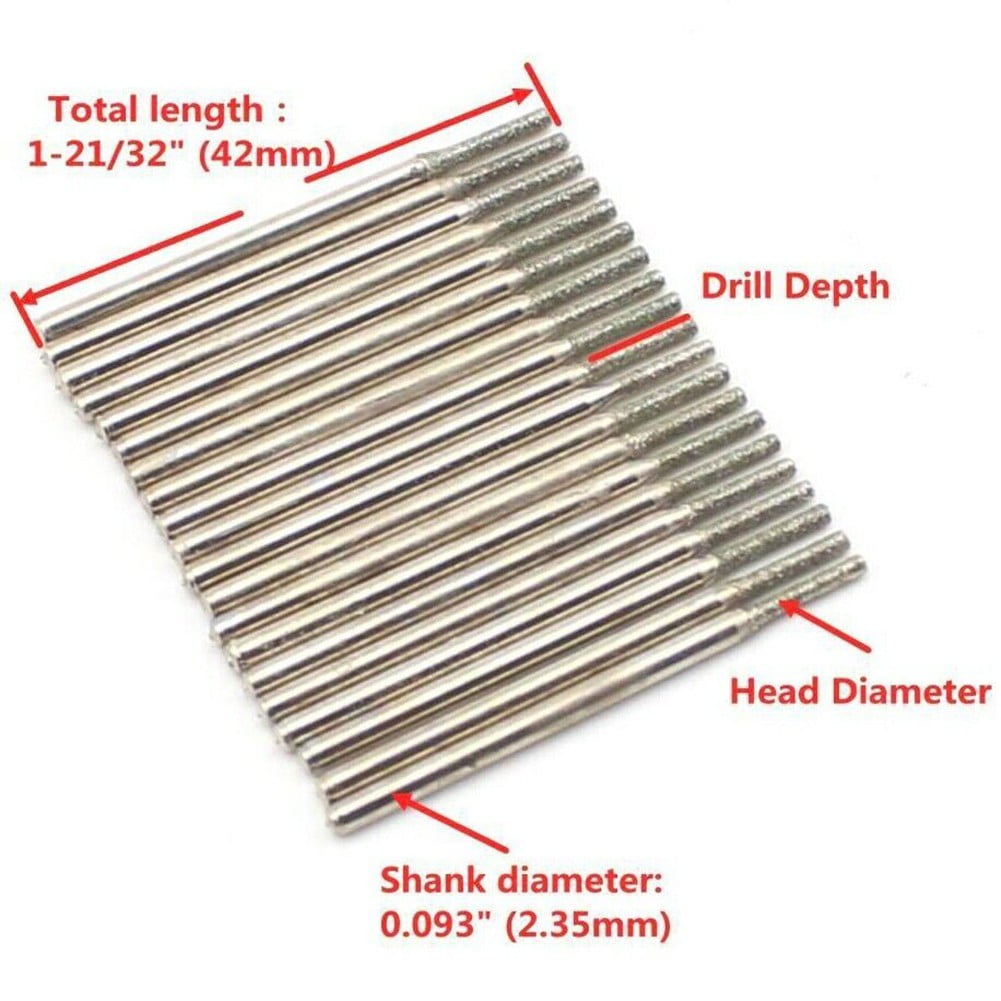 30Pcs 2.0Mm Diamond Saw Drill Hole Cutter Coated Solid Bits for Gemstone - Image 7