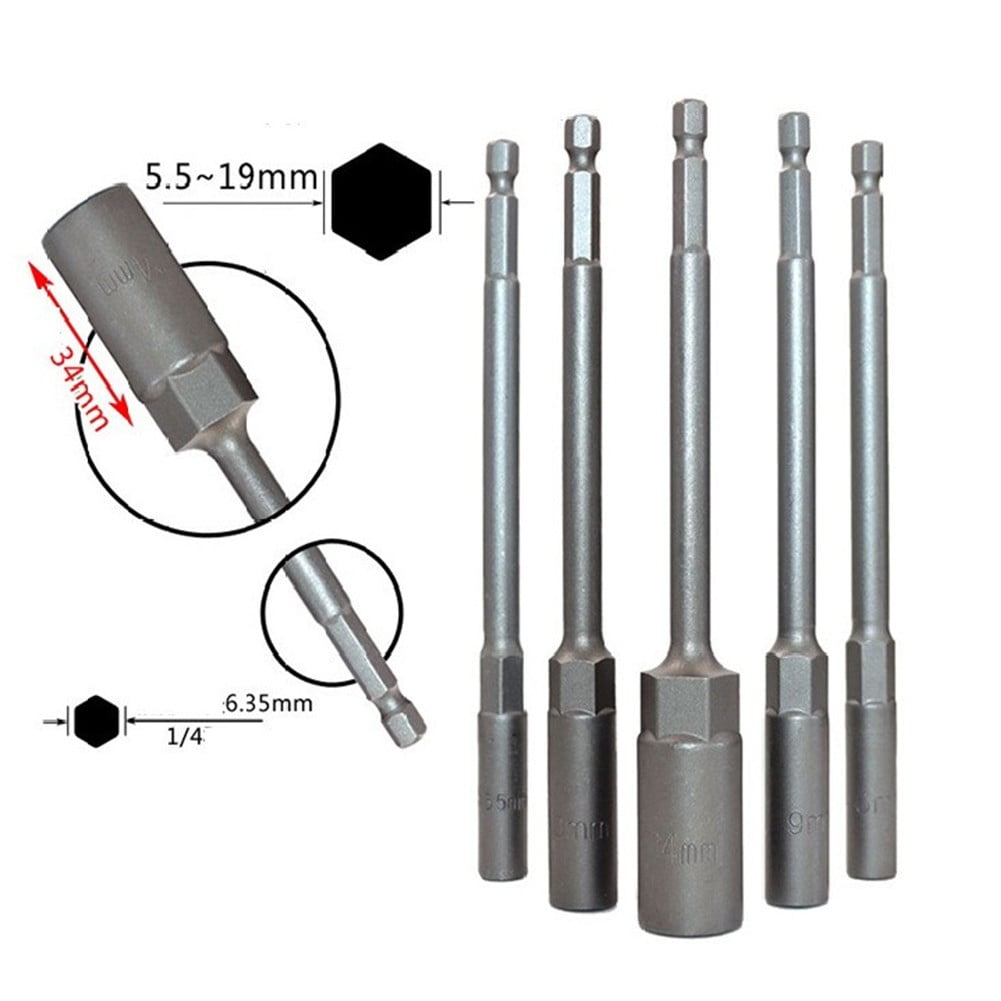1Pc 150Mm Hexagon Nut Driver Drill Bit Adapter Socket Wrench Extension Sleeve 9Mm Smile Home 17Mm - Image 5