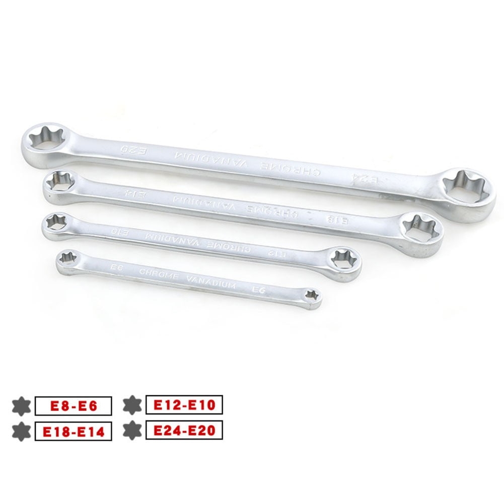 4Pcs Star Double Torx Wrench Spanner E6- E24 E-Type Double-Ended Hexagon - Image 1