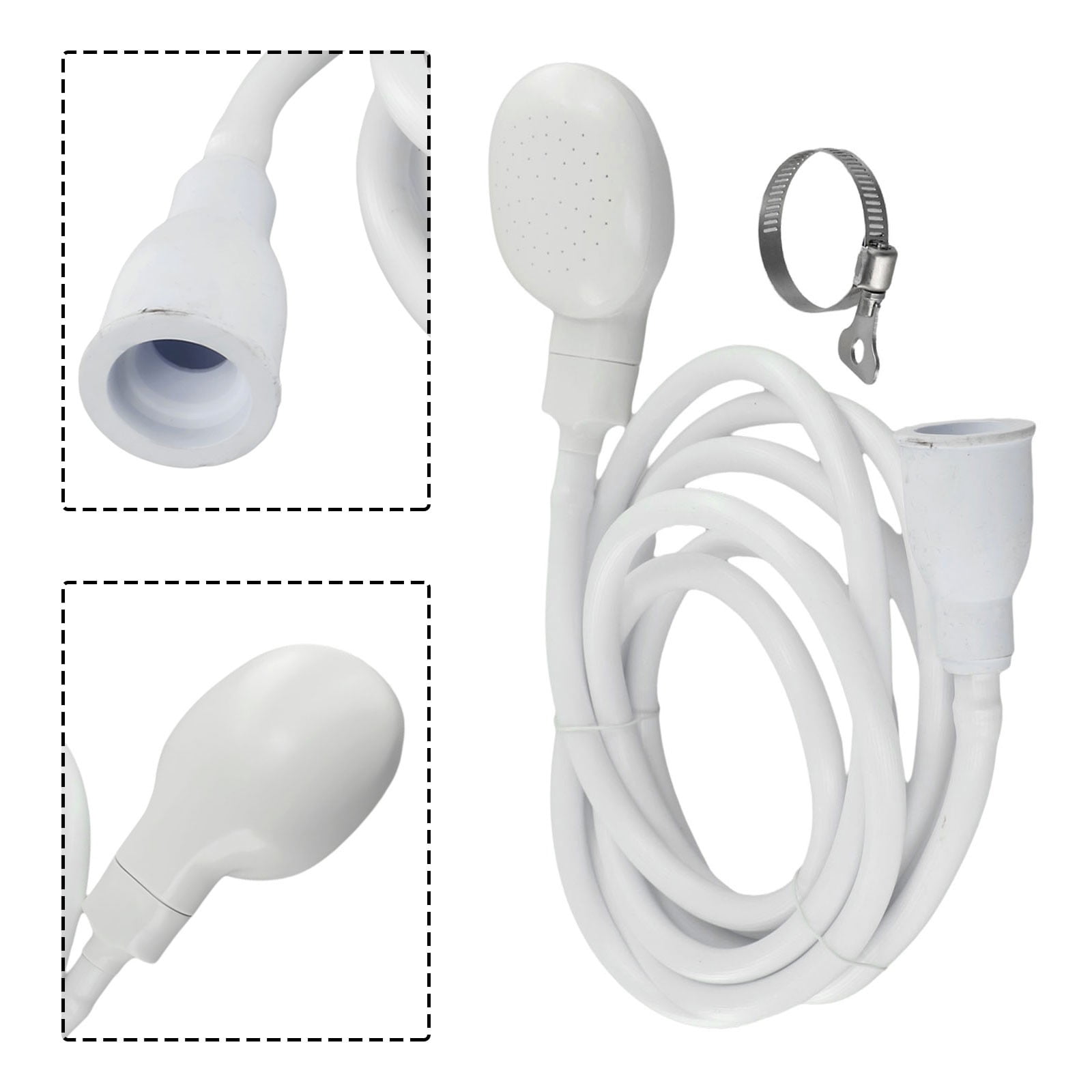 Push On Shower Hose & Head for Single Tap Spray Mixer Tap Bath Tap Kitchen 2M - Image 3