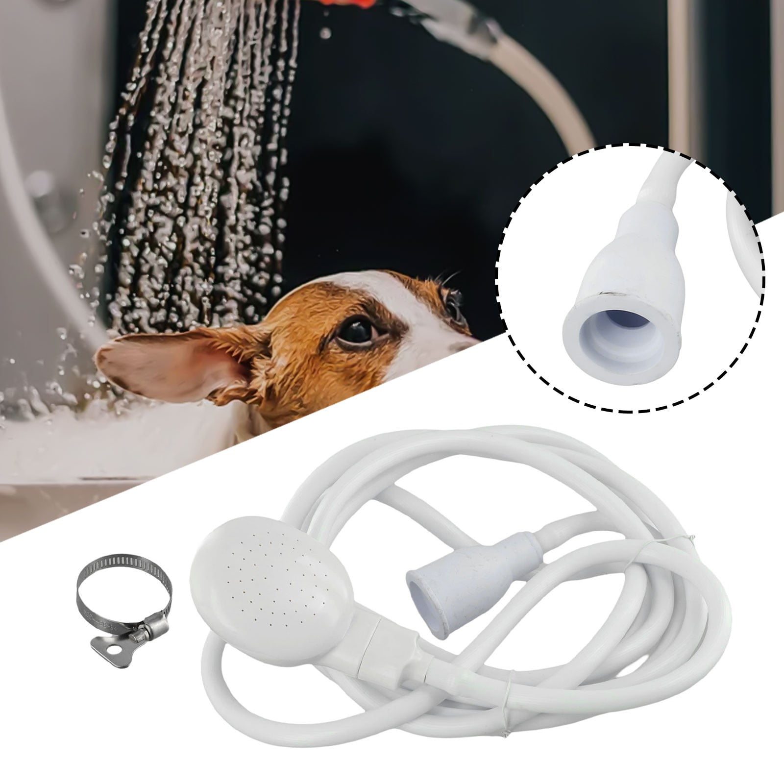 Push On Shower Hose & Head for Single Tap Spray Mixer Tap Bath Tap Kitchen 2M - Image 6