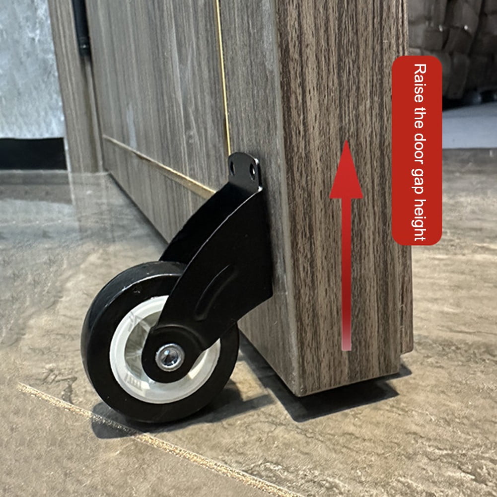 Adjustable Anti Droop Door Support Wheel With Rubber Wheels And Steel Frame Gray Black - Image 3
