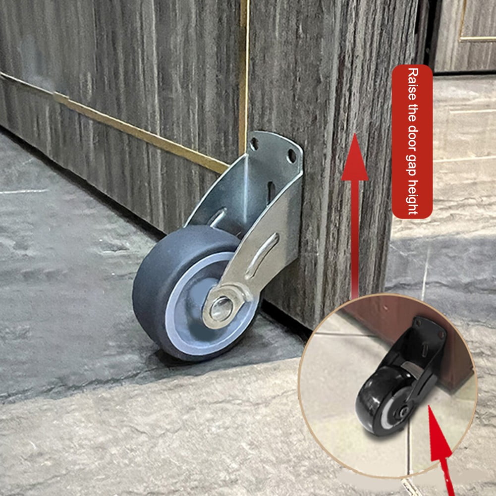 Adjustable Anti Droop Door Support Wheel With Rubber Wheels And Steel Frame Gray - Image 1