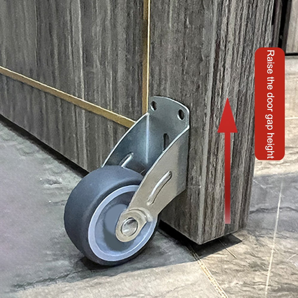 Adjustable Anti Droop Door Support Wheel With Rubber Wheels And Steel Frame Gray - Image 6