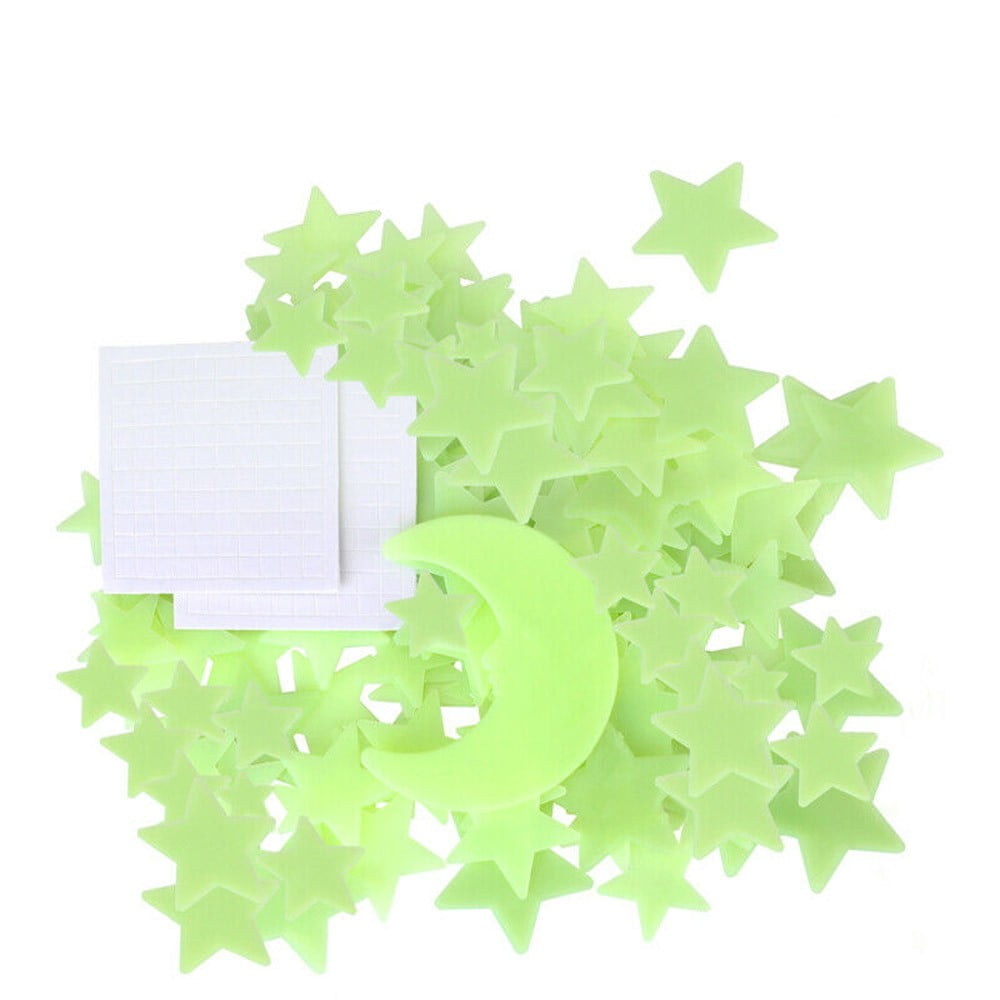 200 Pcs 3D Stars Glow In the Dark Luminous Fluorescent Wall Stickers Room Decors - Image 1