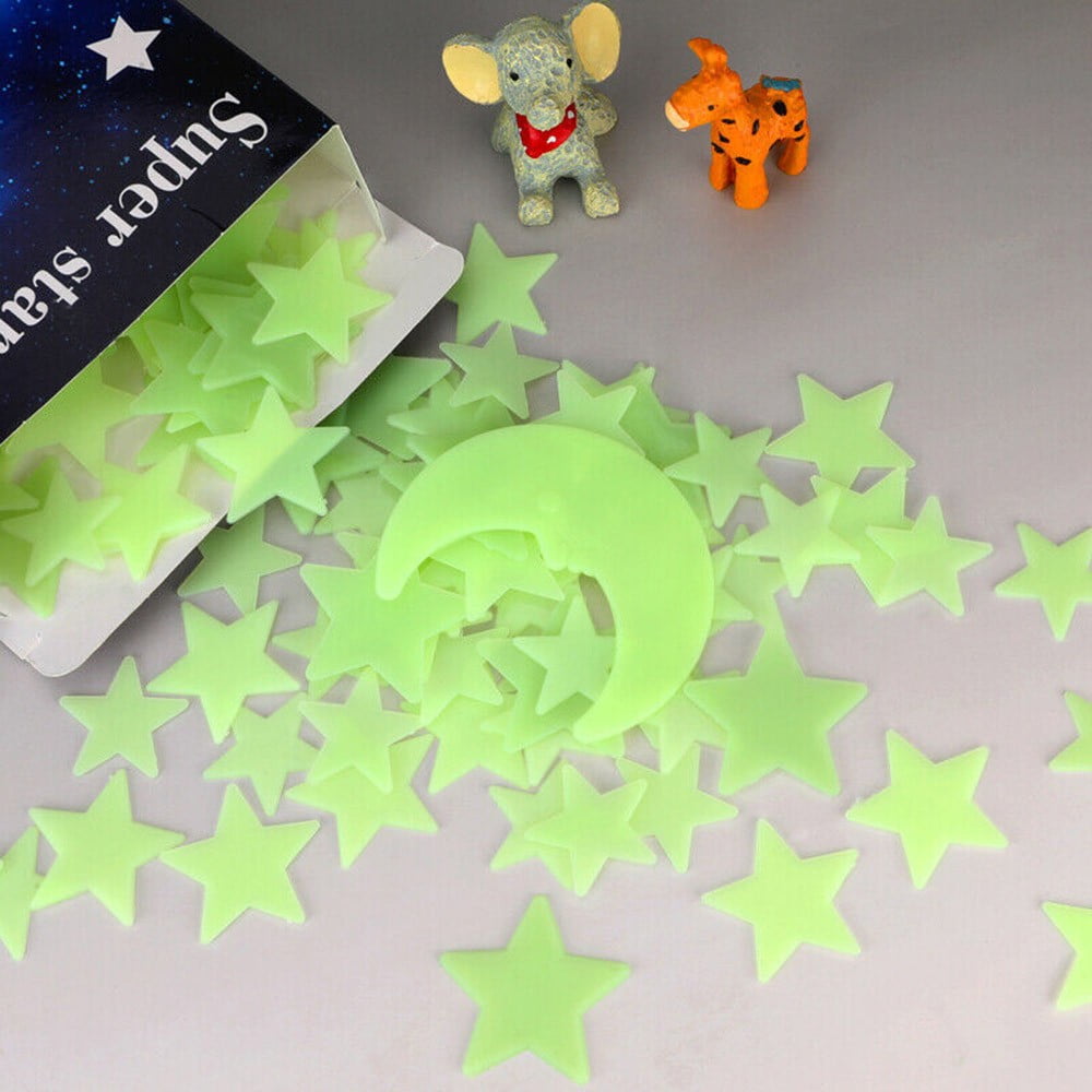 200 Pcs 3D Stars Glow In the Dark Luminous Fluorescent Wall Stickers Room Decors - Image 4